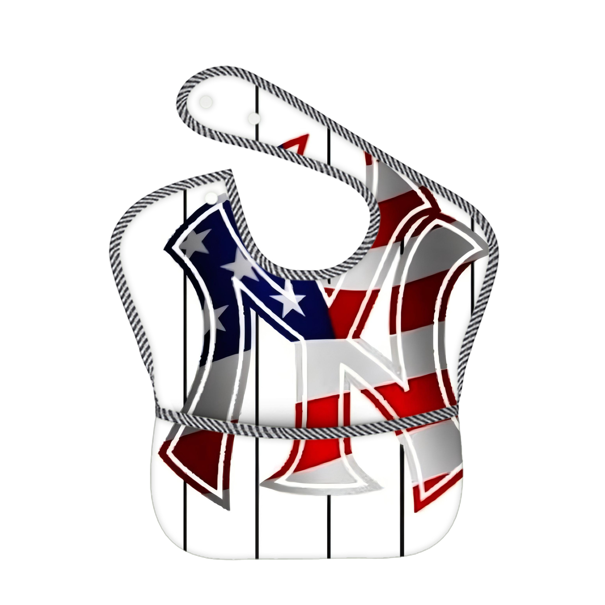 New York Yankees 195 Adjustable Waterproof Toddler Bib – Full-Print Durable Polyester – Foldable Crumb Pocket – Easy Snap Closure – Soft