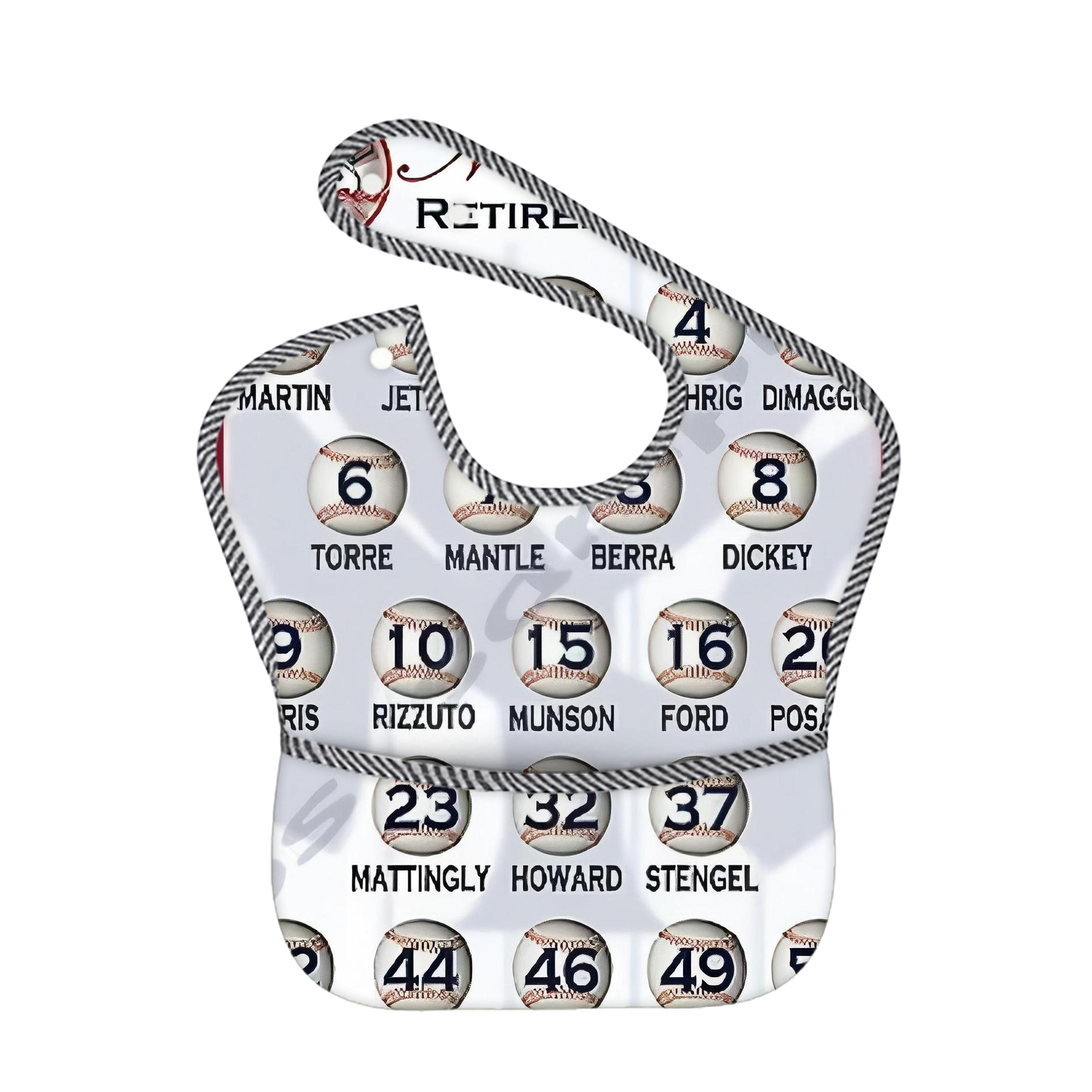 New York Yankees 201 Adjustable Waterproof Toddler Bib – Full-Print Durable Polyester – Foldable Crumb Pocket – Easy Snap Closure – Soft