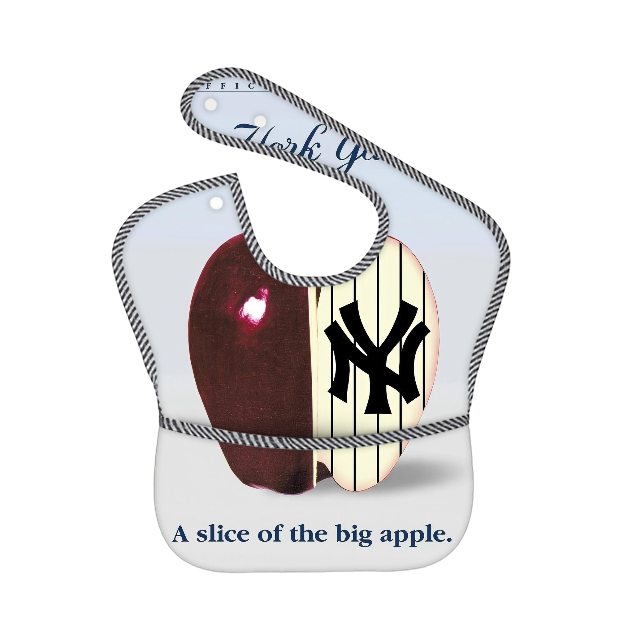 New York Yankees 202 Adjustable Waterproof Toddler Bib – Full-Print Durable Polyester – Foldable Crumb Pocket – Easy Snap Closure – Soft