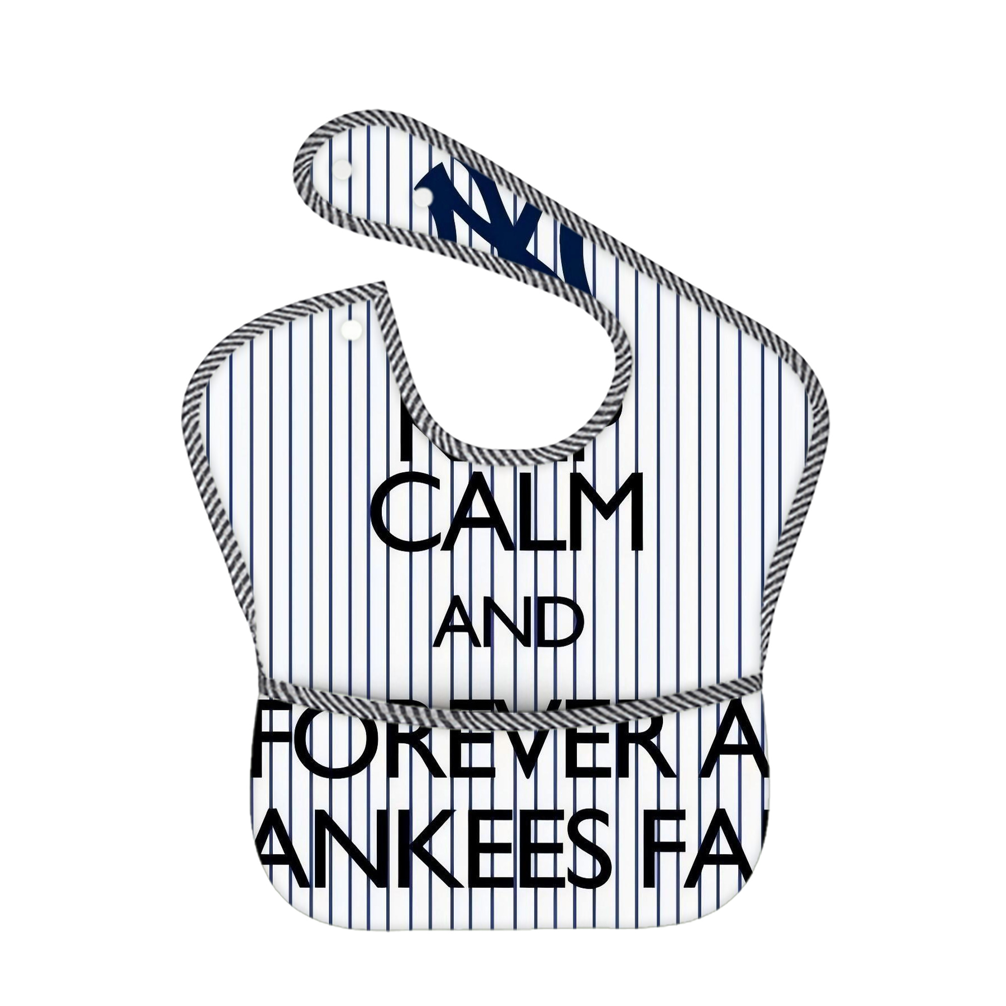New York Yankees 158 Adjustable Waterproof Toddler Bib – Full-Print Durable Polyester – Foldable Crumb Pocket – Easy Snap Closure – Soft