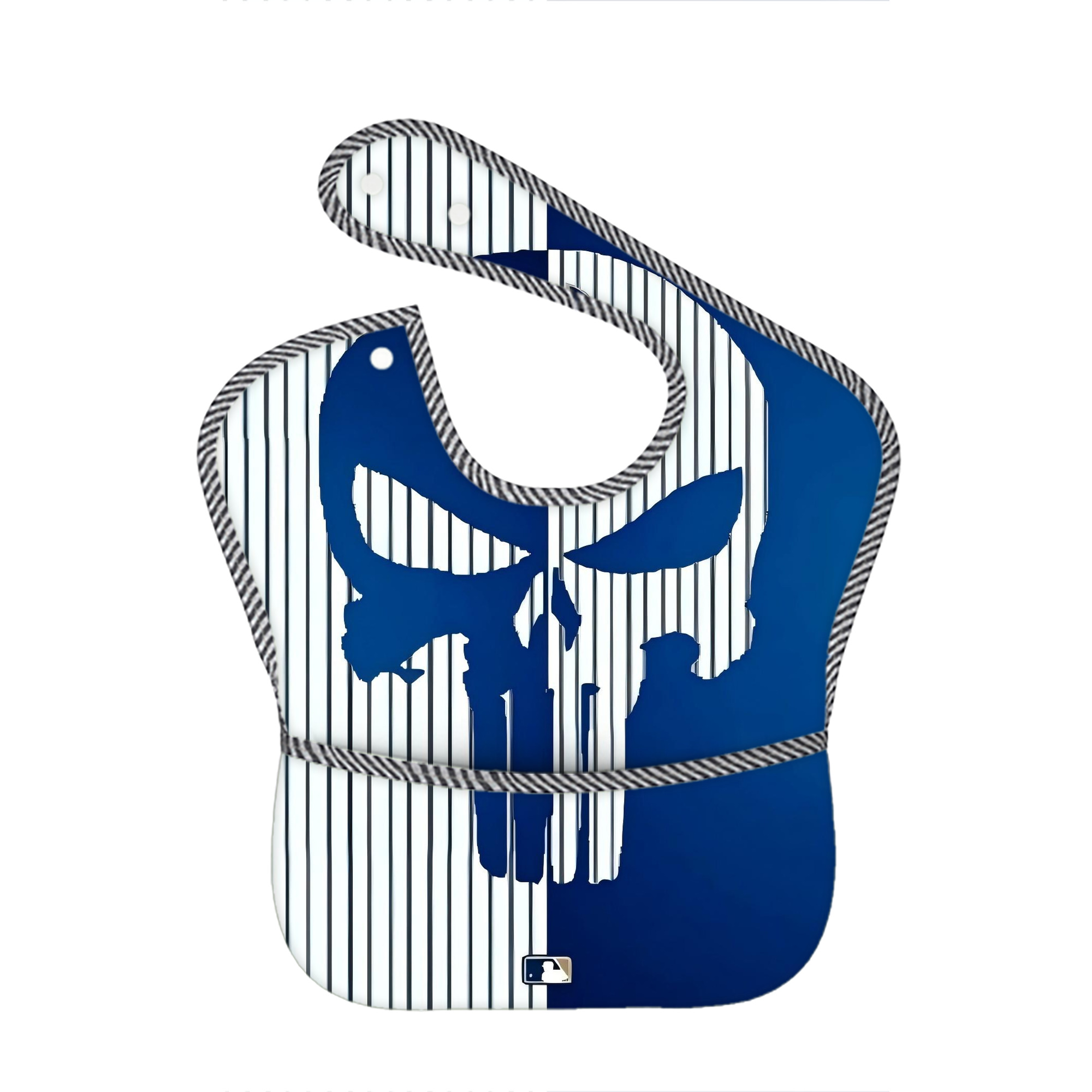 New York Yankees 154 Adjustable Waterproof Toddler Bib – Full-Print Durable Polyester – Foldable Crumb Pocket – Easy Snap Closure – Soft