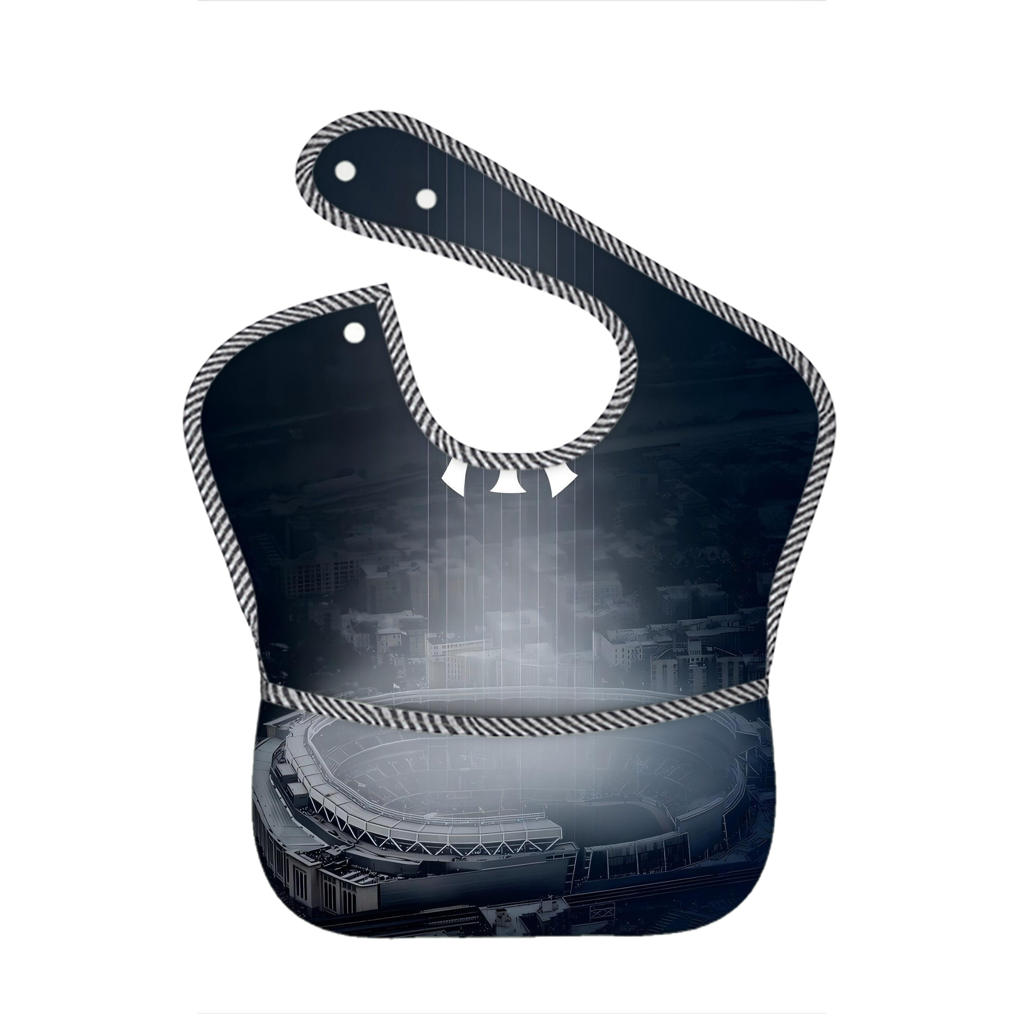 New York Yankees 225 Adjustable Waterproof Toddler Bib – Full-Print Durable Polyester – Foldable Crumb Pocket – Easy Snap Closure – Soft