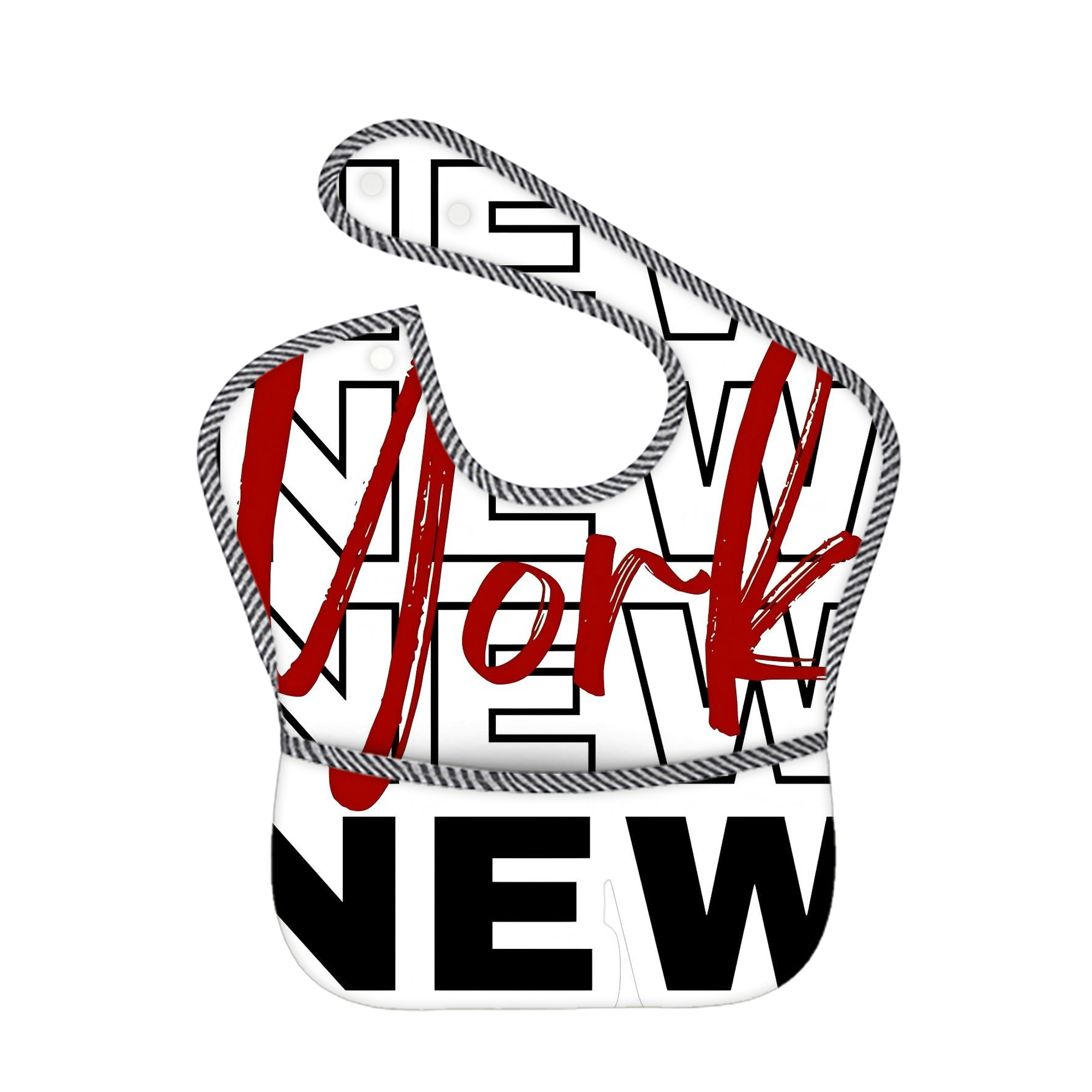 New York Yankees 176 Adjustable Waterproof Toddler Bib – Full-Print Durable Polyester – Foldable Crumb Pocket – Easy Snap Closure – Soft