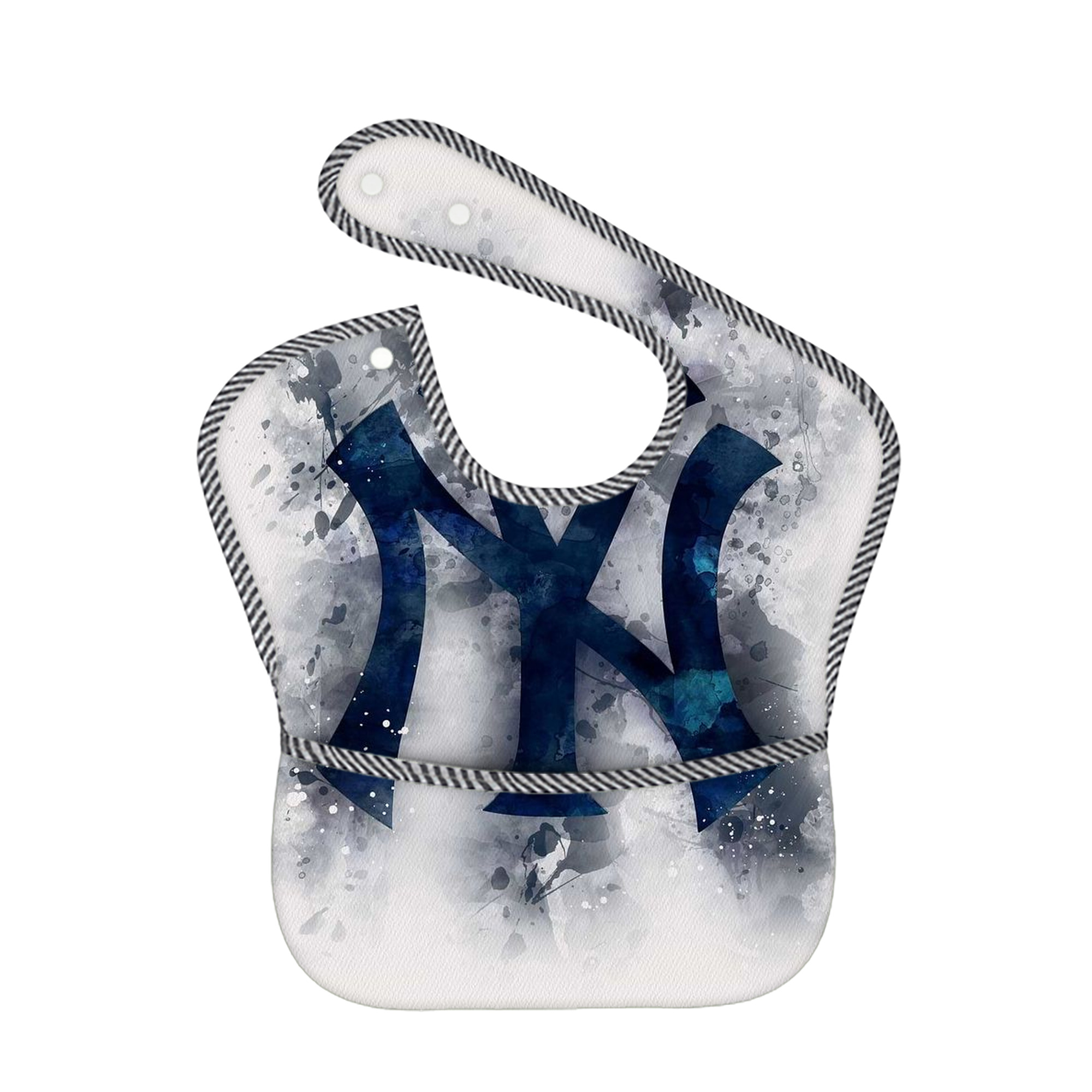 New York Yankees 170 Adjustable Waterproof Toddler Bib – Full-Print Durable Polyester – Foldable Crumb Pocket – Easy Snap Closure – Soft