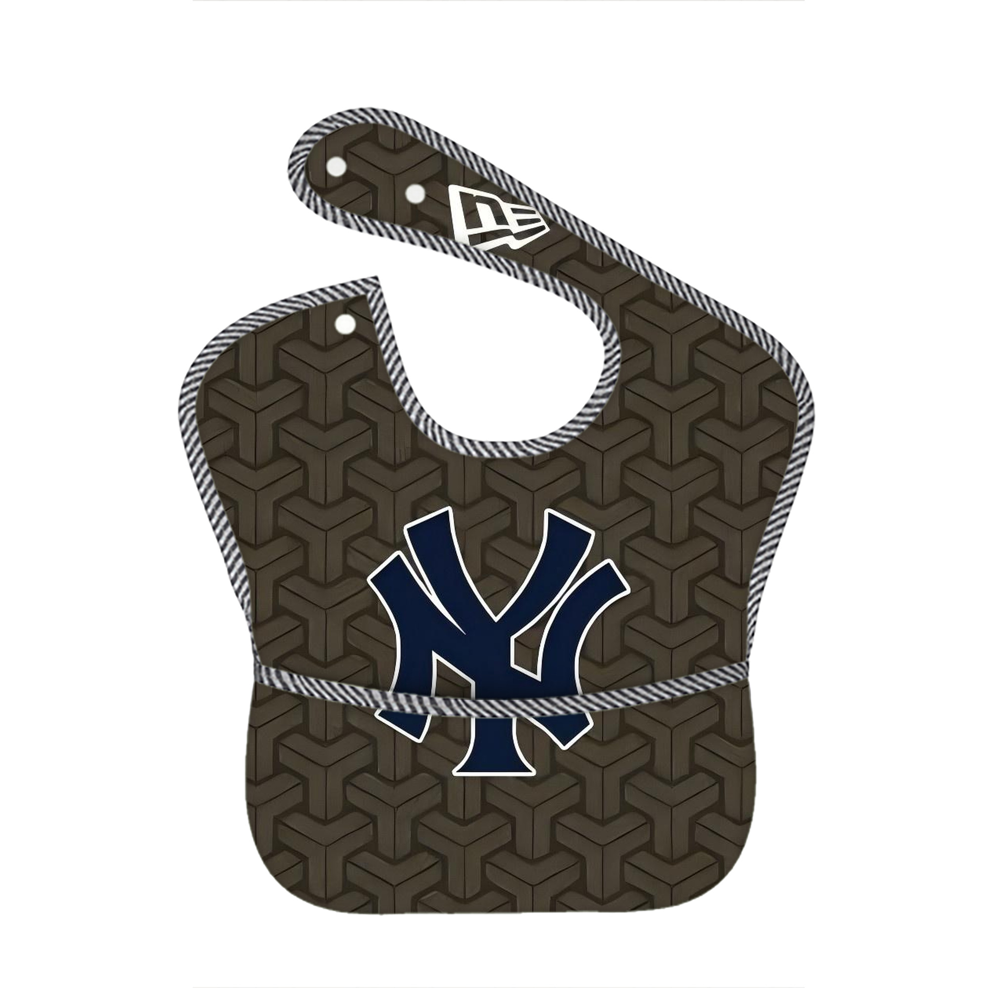 New York Yankees 318 Adjustable Waterproof Toddler Bib – Full-Print Durable Polyester – Foldable Crumb Pocket – Easy Snap Closure – Soft
