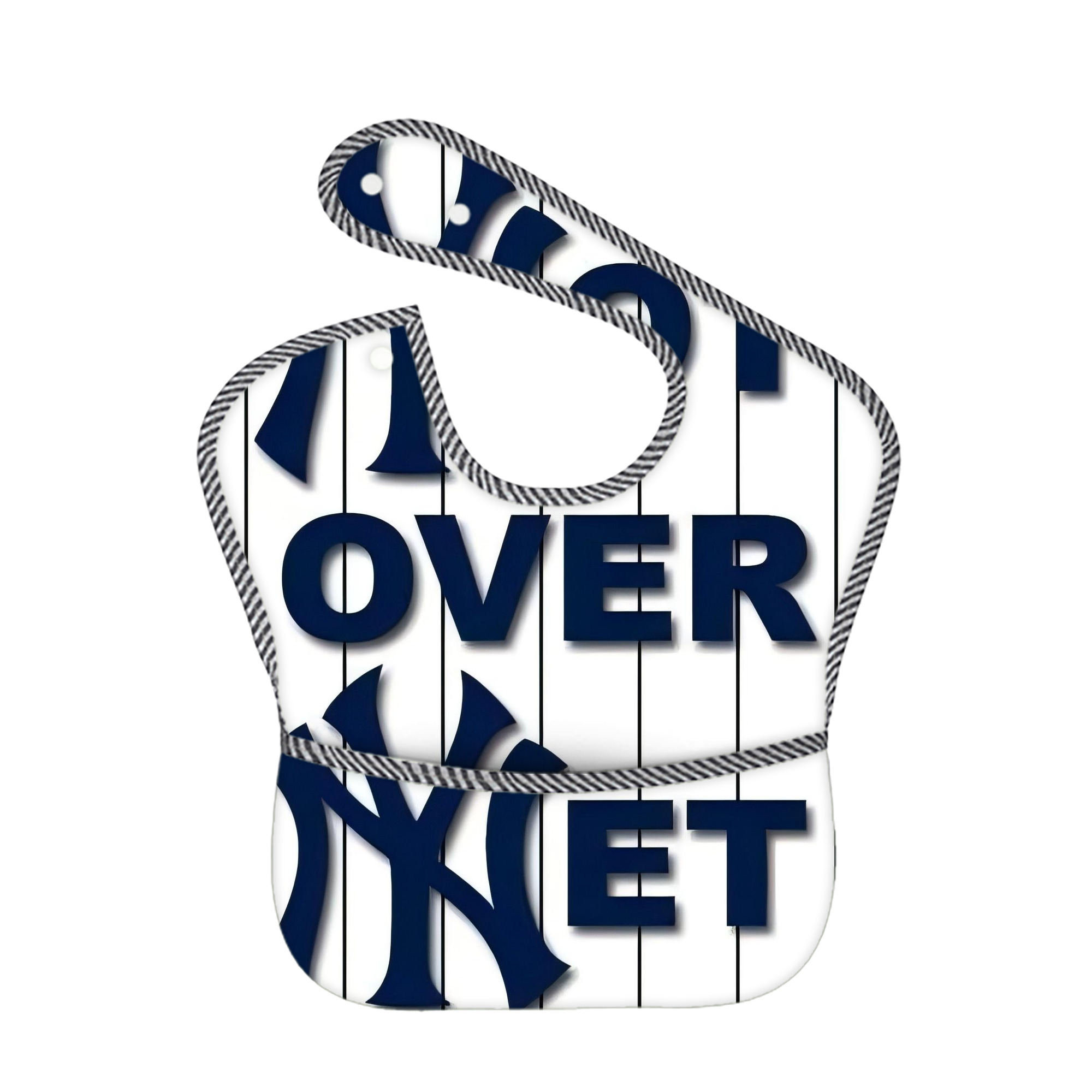 New York Yankees Not over Net Adjustable Waterproof Toddler Bib – Full-Print Durable Polyester – Foldable Crumb Pocket – Easy Snap Closure – Soft