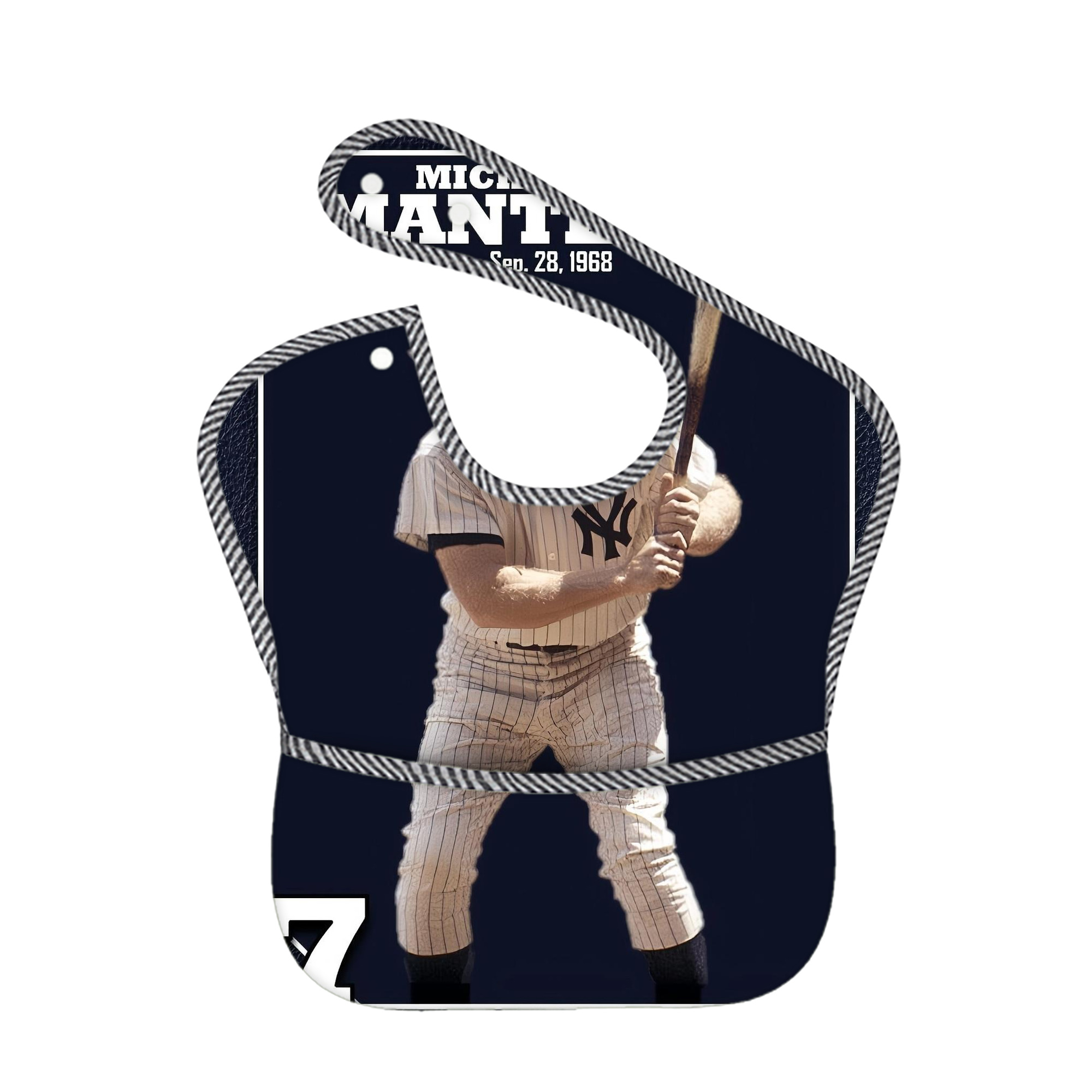 New York Yankees 344 Adjustable Waterproof Toddler Bib – Full-Print Durable Polyester – Foldable Crumb Pocket – Easy Snap Closure – Soft