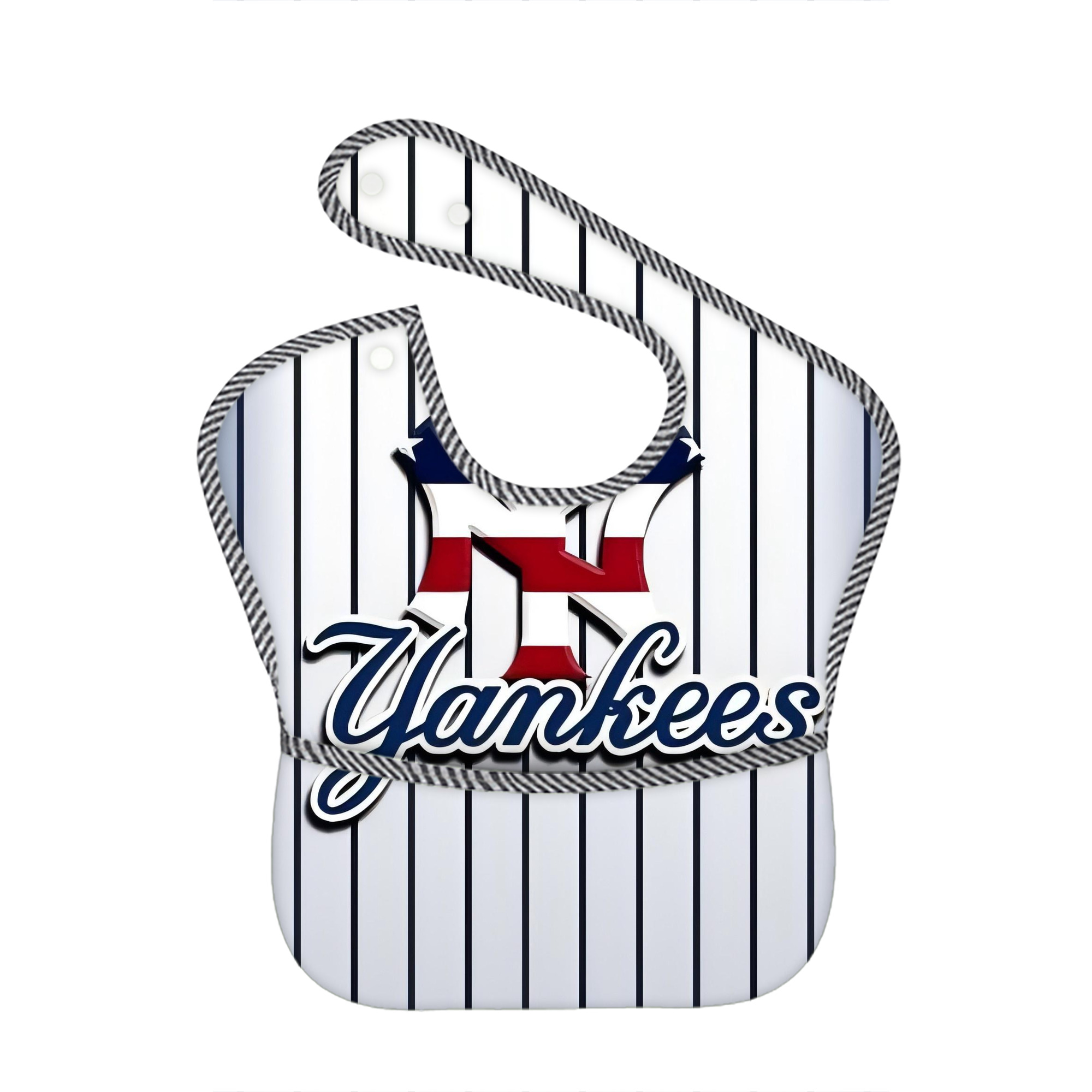New York Yankees 227 Adjustable Waterproof Toddler Bib – Full-Print Durable Polyester – Foldable Crumb Pocket – Easy Snap Closure – Soft