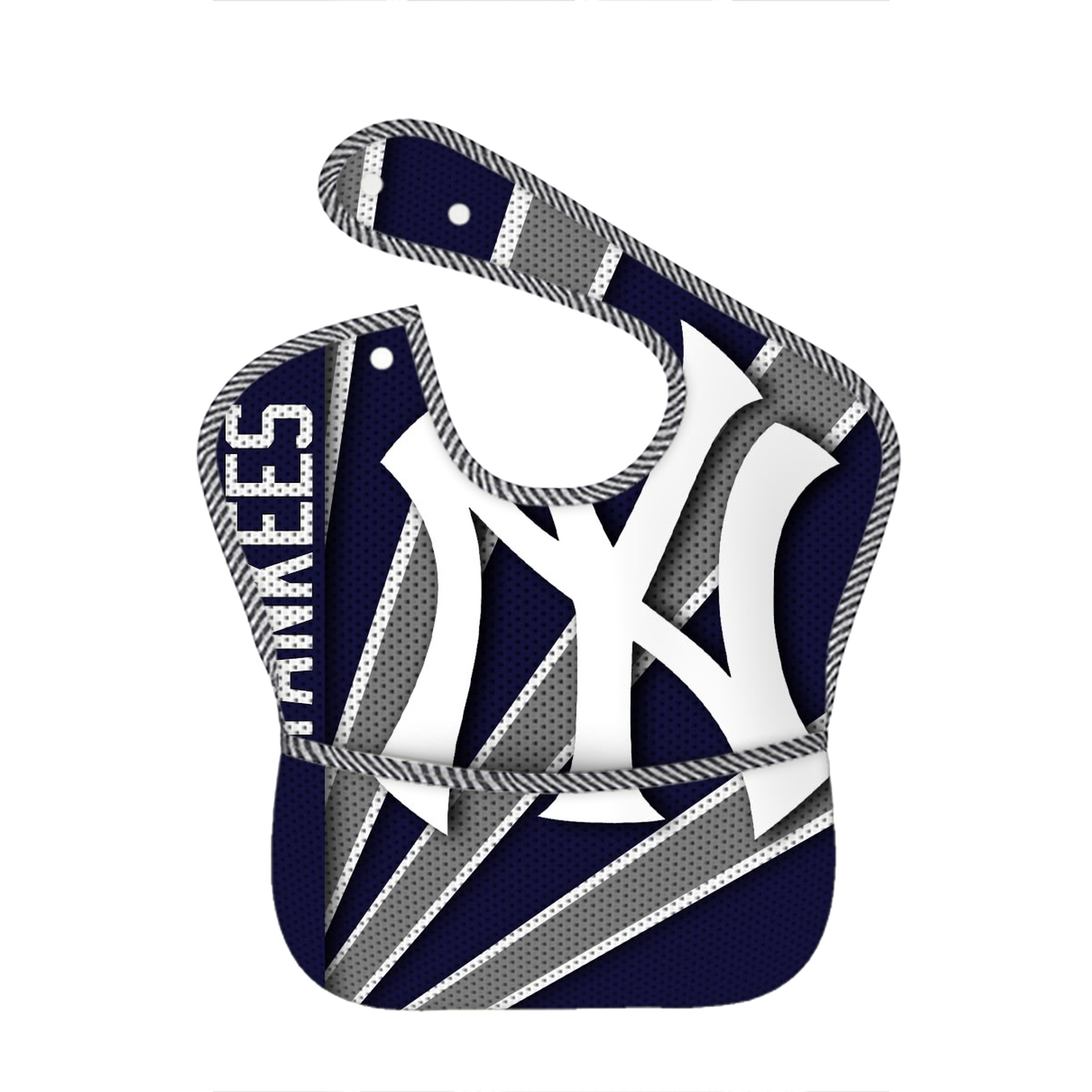 New York Yankees 321 Adjustable Waterproof Toddler Bib – Full-Print Durable Polyester – Foldable Crumb Pocket – Easy Snap Closure – Soft