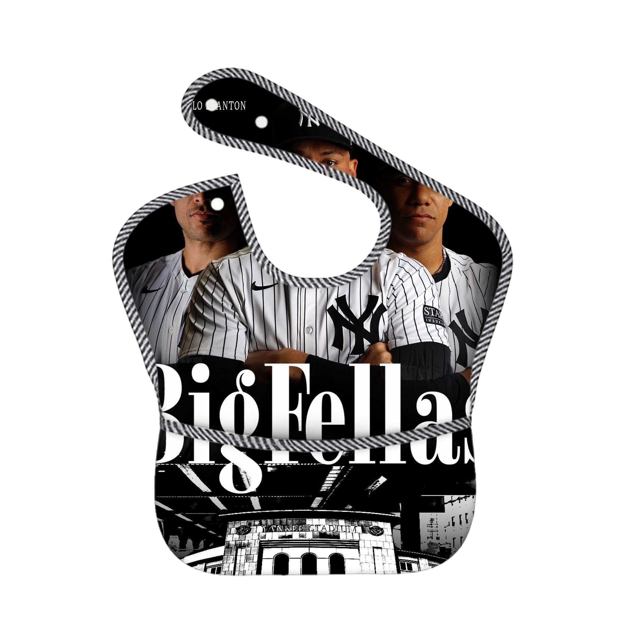 New York Yankees 341 Adjustable Waterproof Toddler Bib – Full-Print Durable Polyester – Foldable Crumb Pocket – Easy Snap Closure – Soft