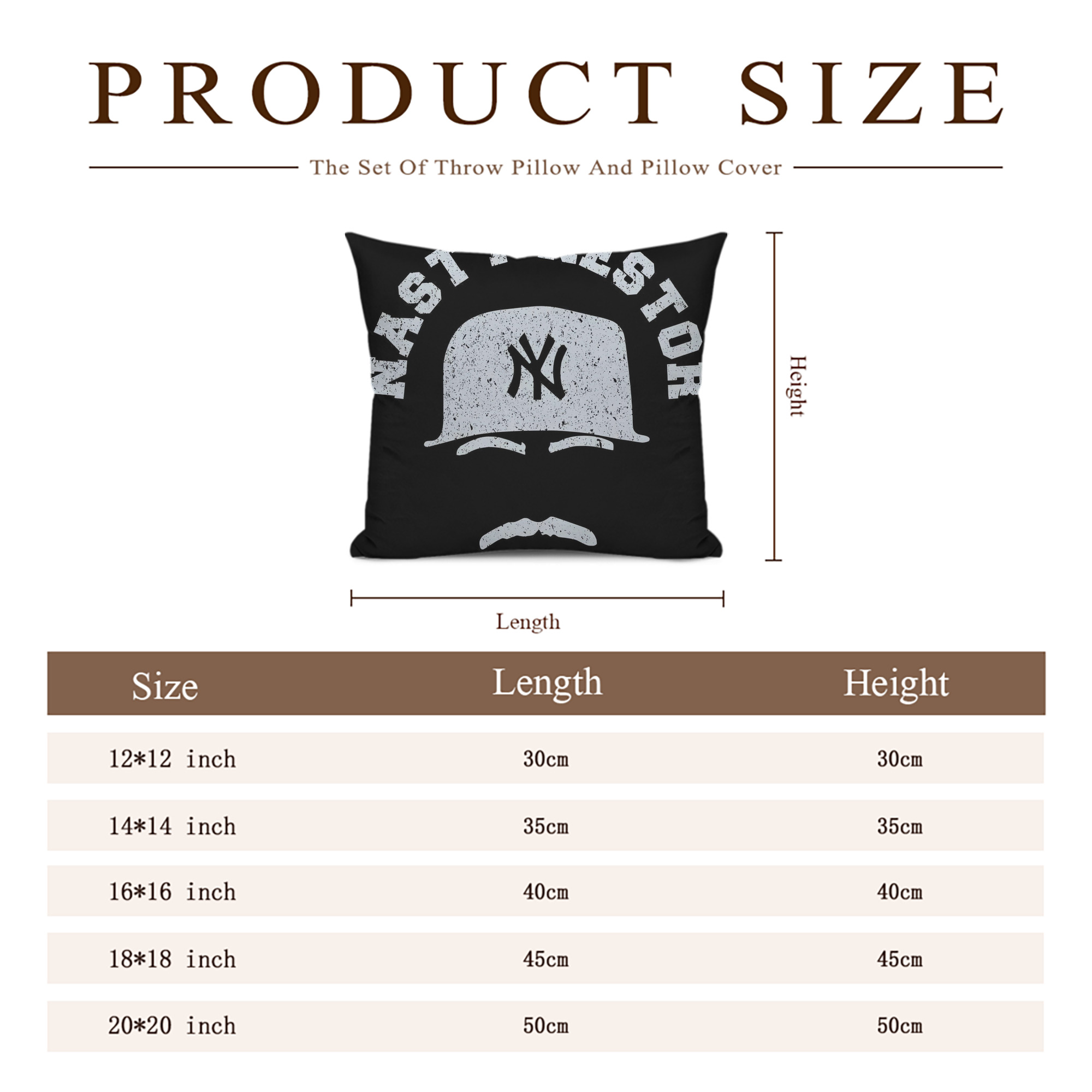 New York Yankees 152 Soft Polyester Pillow Cover With Insert – Double-Sided Design, Invisible Zipper, Durable & Breathable – Easy Care Cushion Set