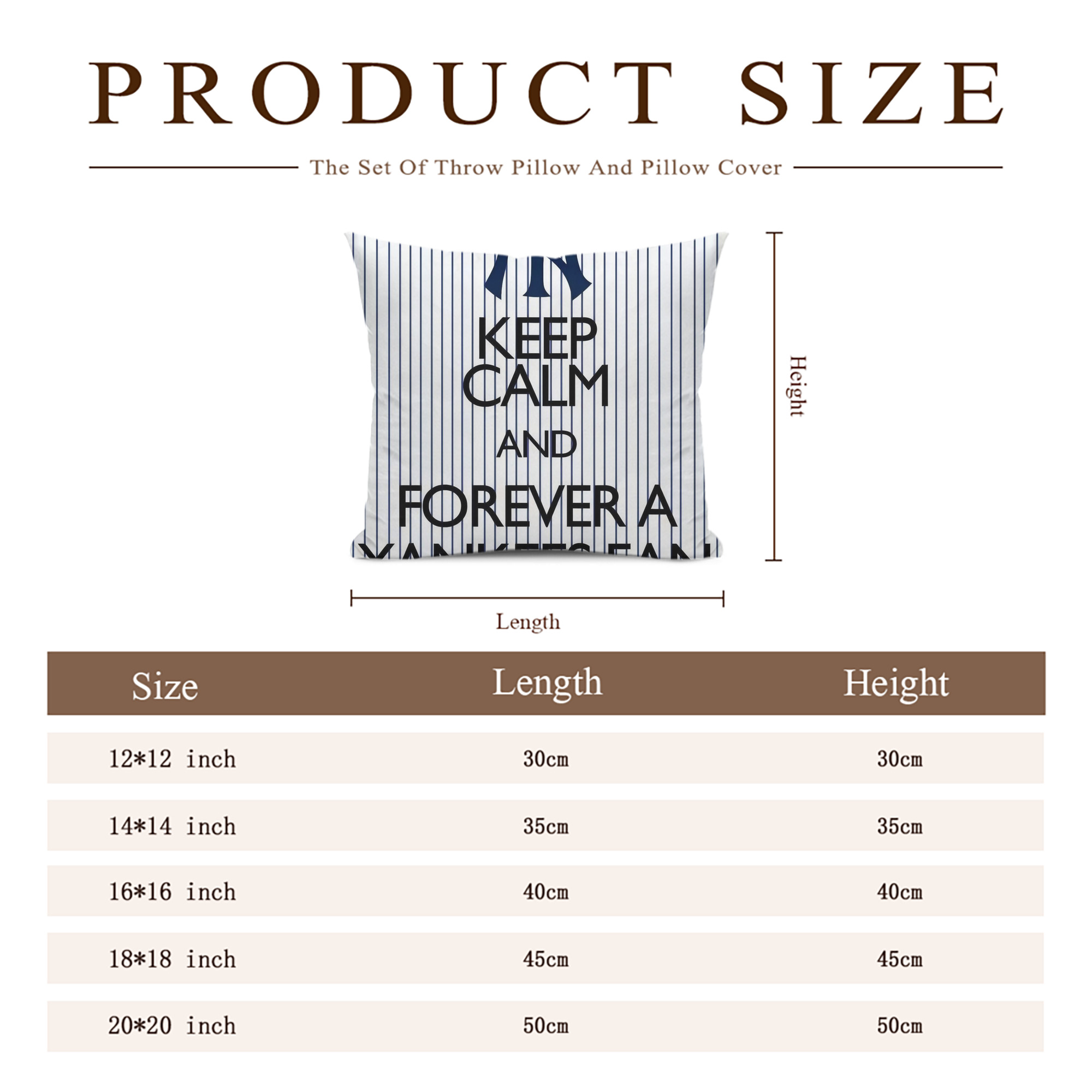 New York Yankees 158 Soft Polyester Pillow Cover With Insert – Double-Sided Design, Invisible Zipper, Durable & Breathable – Easy Care Cushion Set