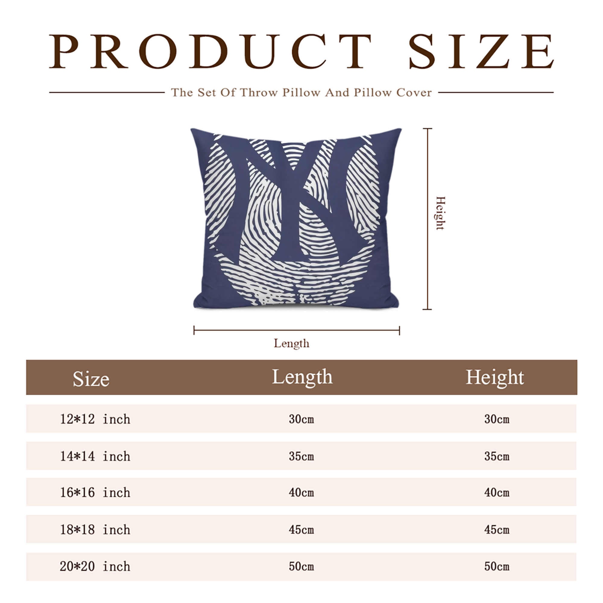 New York Yankees 145 Soft Polyester Pillow Cover With Insert – Double-Sided Design, Invisible Zipper, Durable & Breathable – Easy Care Cushion Set