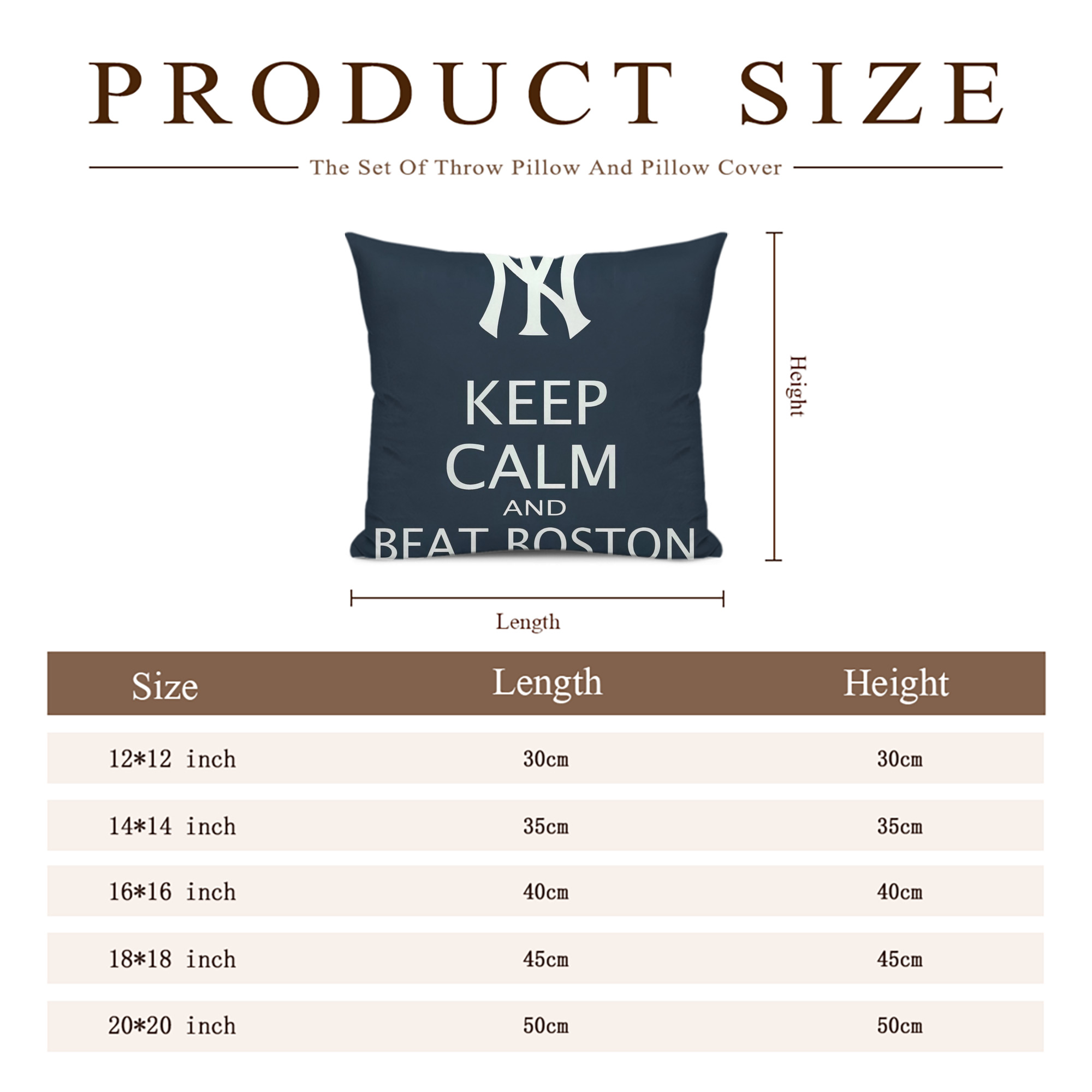 New York Yankees 136 Soft Polyester Pillow Cover With Insert – Double-Sided Design, Invisible Zipper, Durable & Breathable – Easy Care Cushion Set