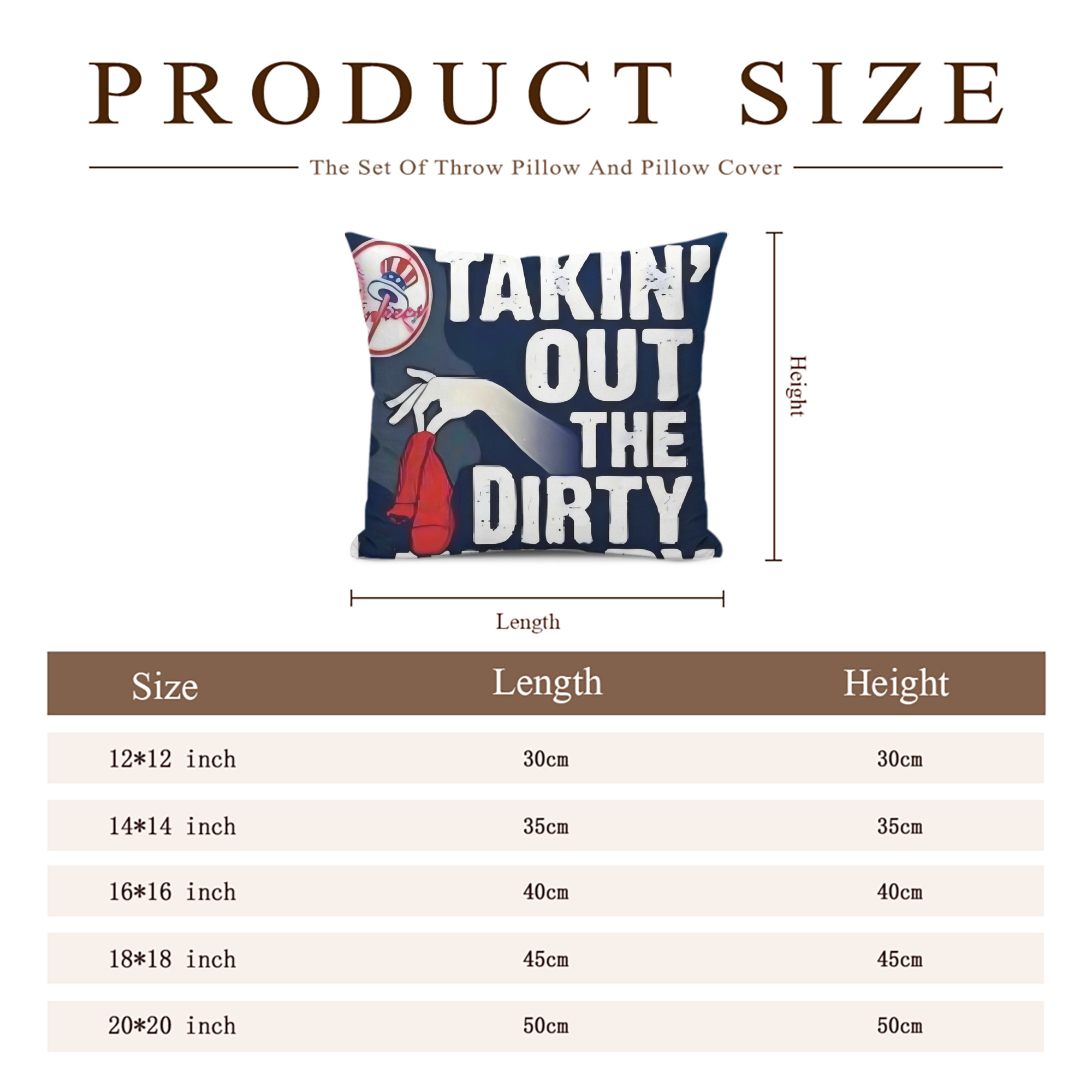 New York Yankees 210 Soft Polyester Pillow Cover With Insert – Double-Sided Design, Invisible Zipper, Durable & Breathable – Easy Care Cushion Set