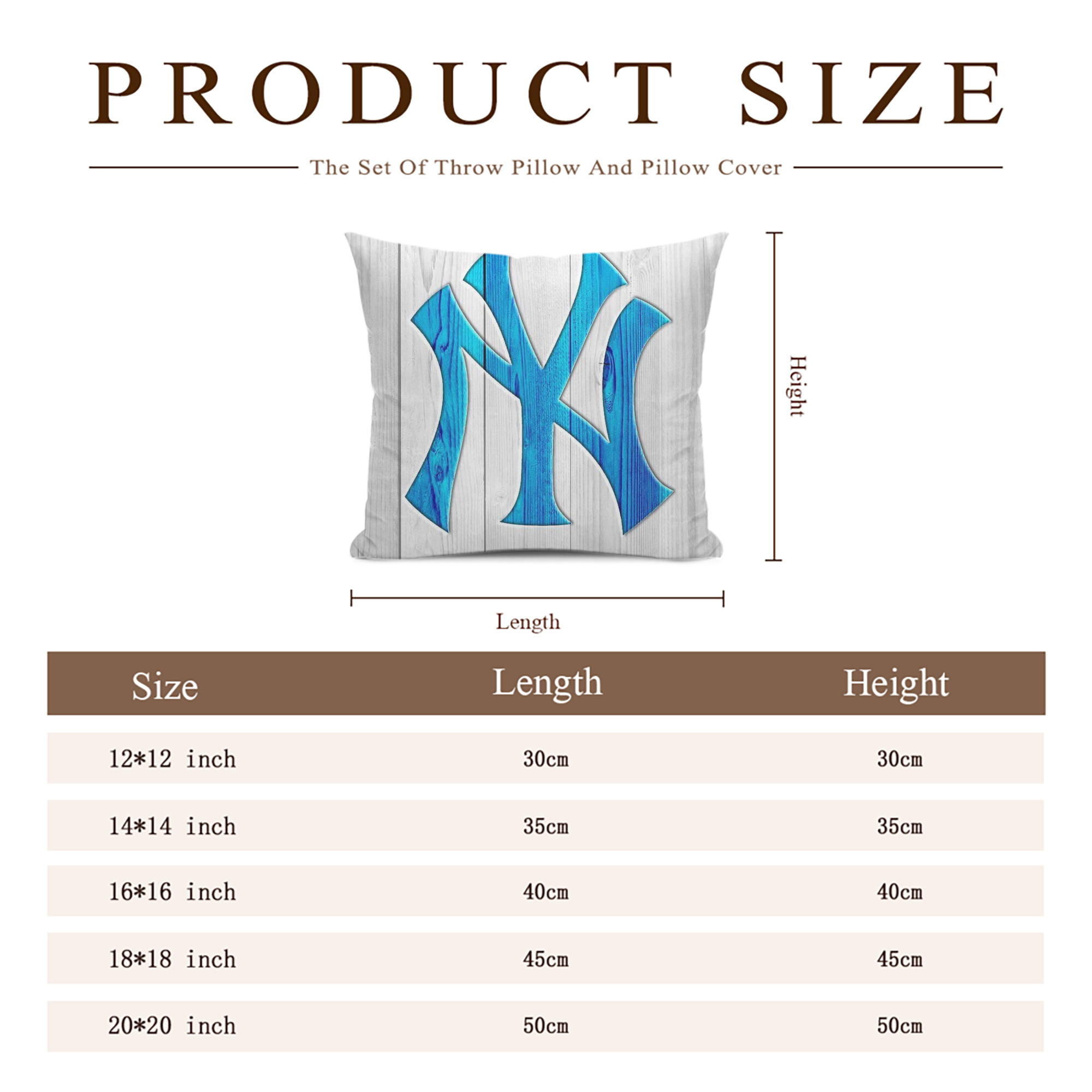 New York Yankees 156 Soft Polyester Pillow Cover With Insert – Double-Sided Design, Invisible Zipper, Durable & Breathable – Easy Care Cushion Set