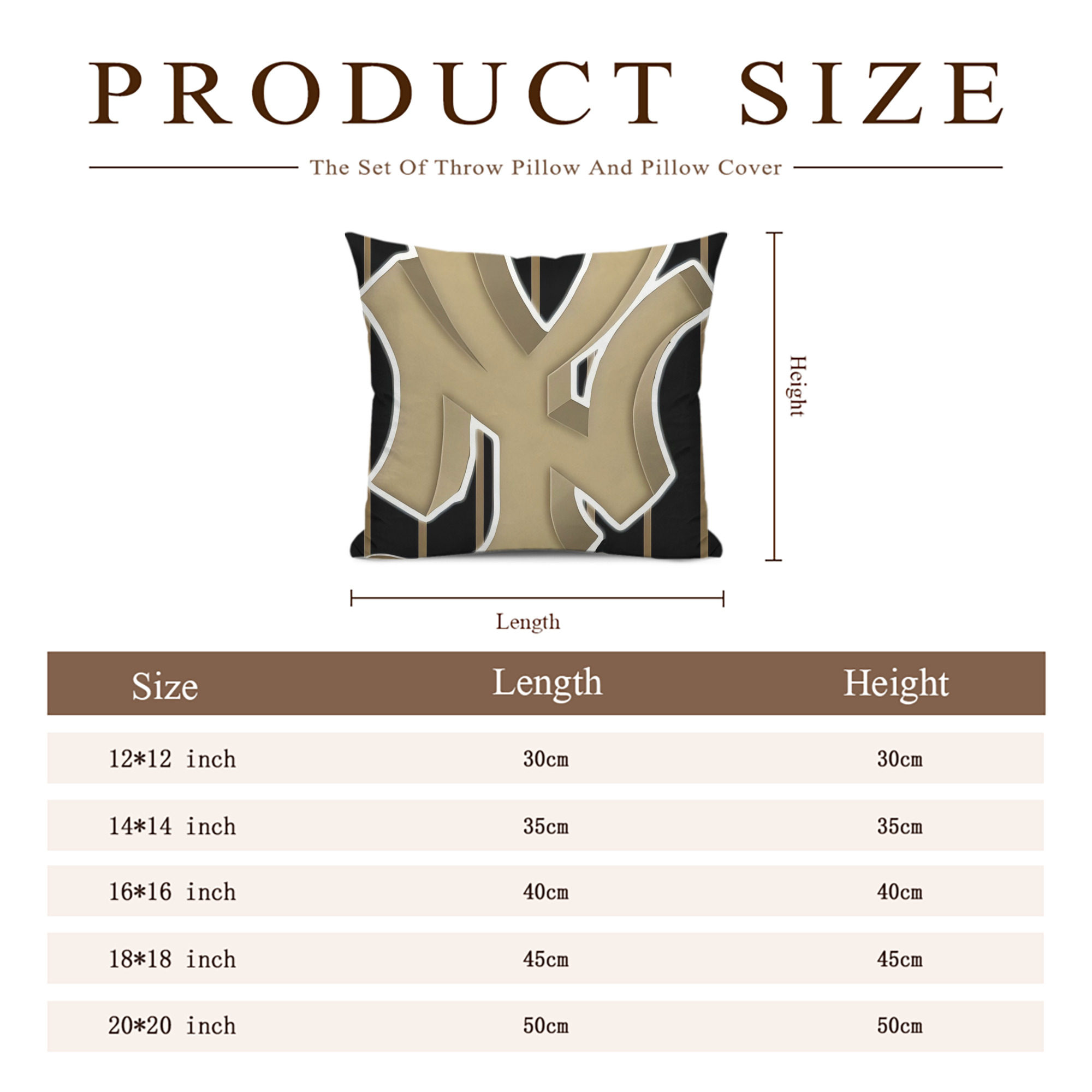 New York Yankees 185 Soft Polyester Pillow Cover With Insert – Double-Sided Design, Invisible Zipper, Durable & Breathable – Easy Care Cushion Set