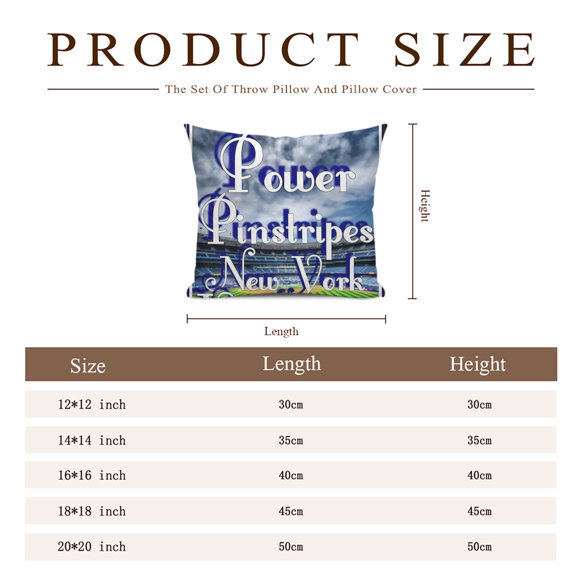 New York Yankees 309 Soft Polyester Pillow Cover With Insert – Double-Sided Design, Invisible Zipper, Durable & Breathable – Easy Care Cushion Set