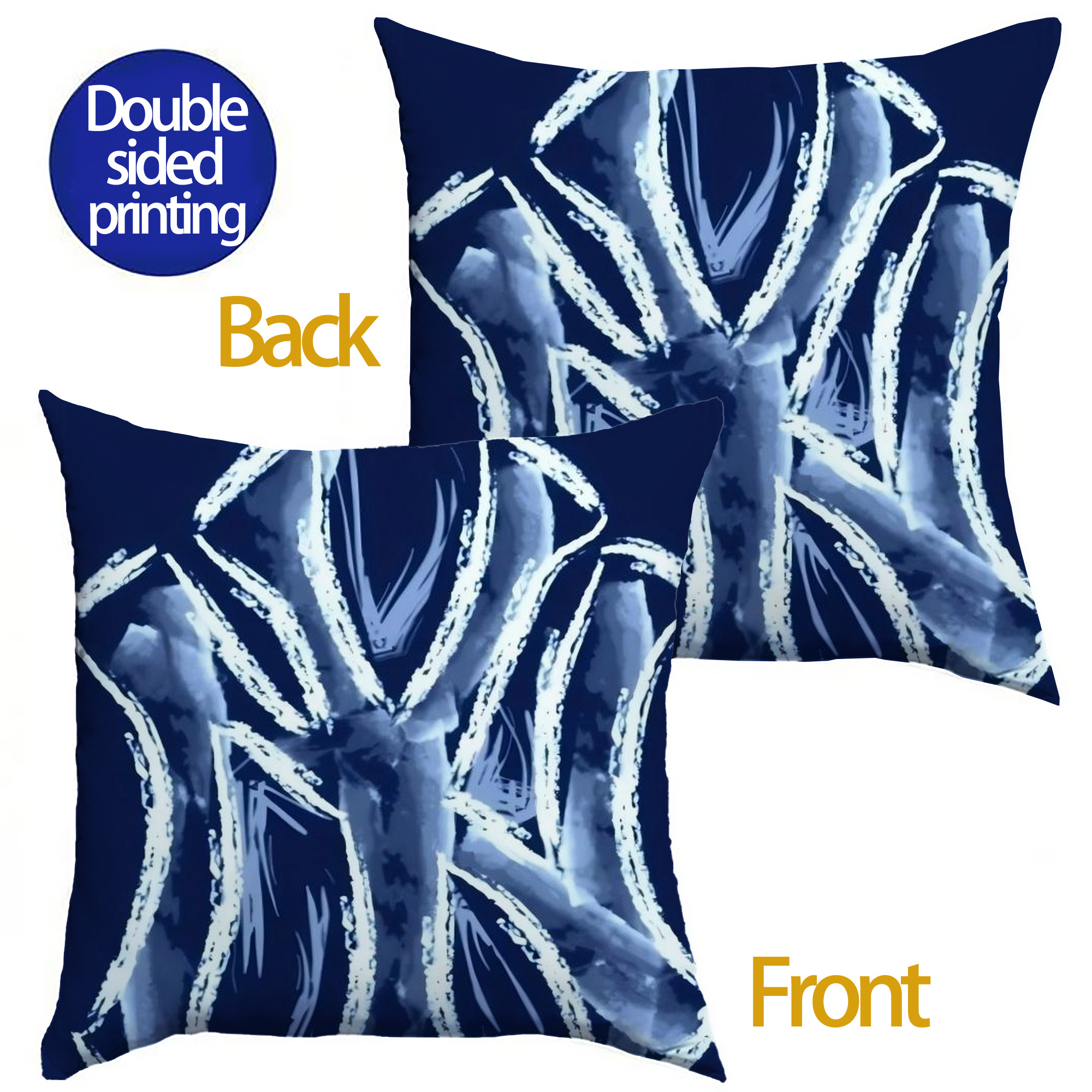 New York Yankees 137 Soft Polyester Pillow Cover With Insert – Double-Sided Design, Invisible Zipper, Durable & Breathable – Easy Care Cushion Set