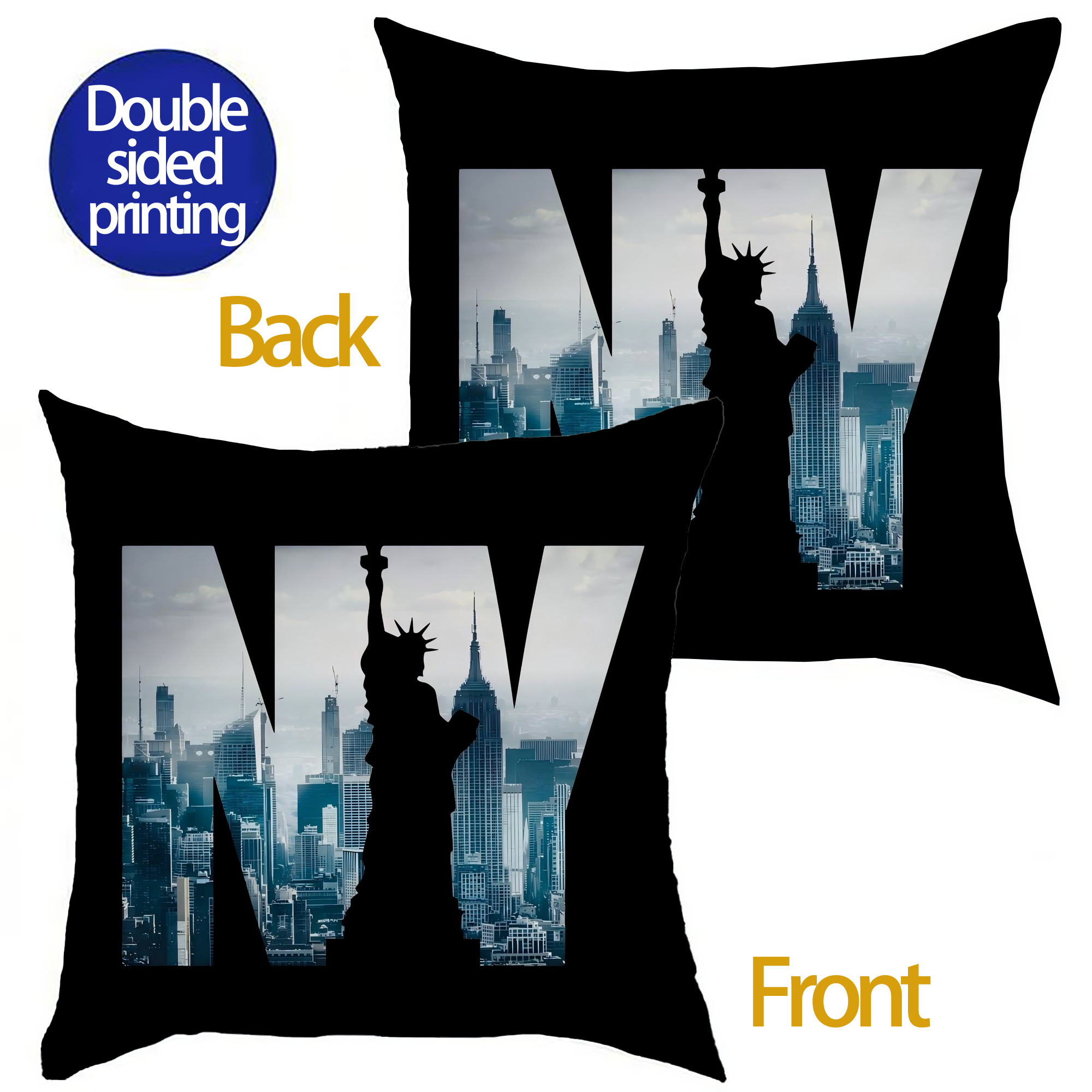 New York Yankees 142 Soft Polyester Pillow Cover With Insert – Double-Sided Design, Invisible Zipper, Durable & Breathable – Easy Care Cushion Set