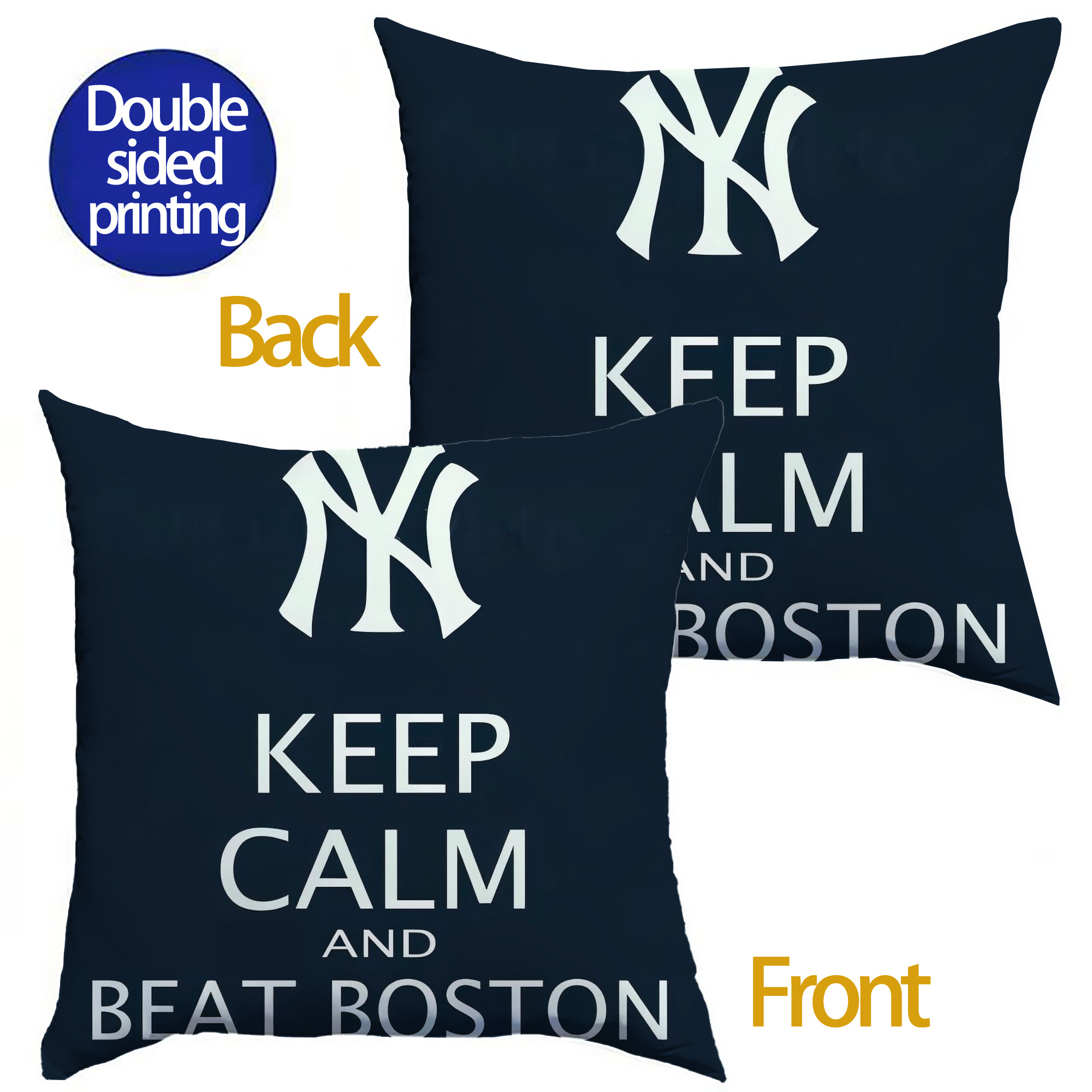New York Yankees 136 Soft Polyester Pillow Cover With Insert – Double-Sided Design, Invisible Zipper, Durable & Breathable – Easy Care Cushion Set