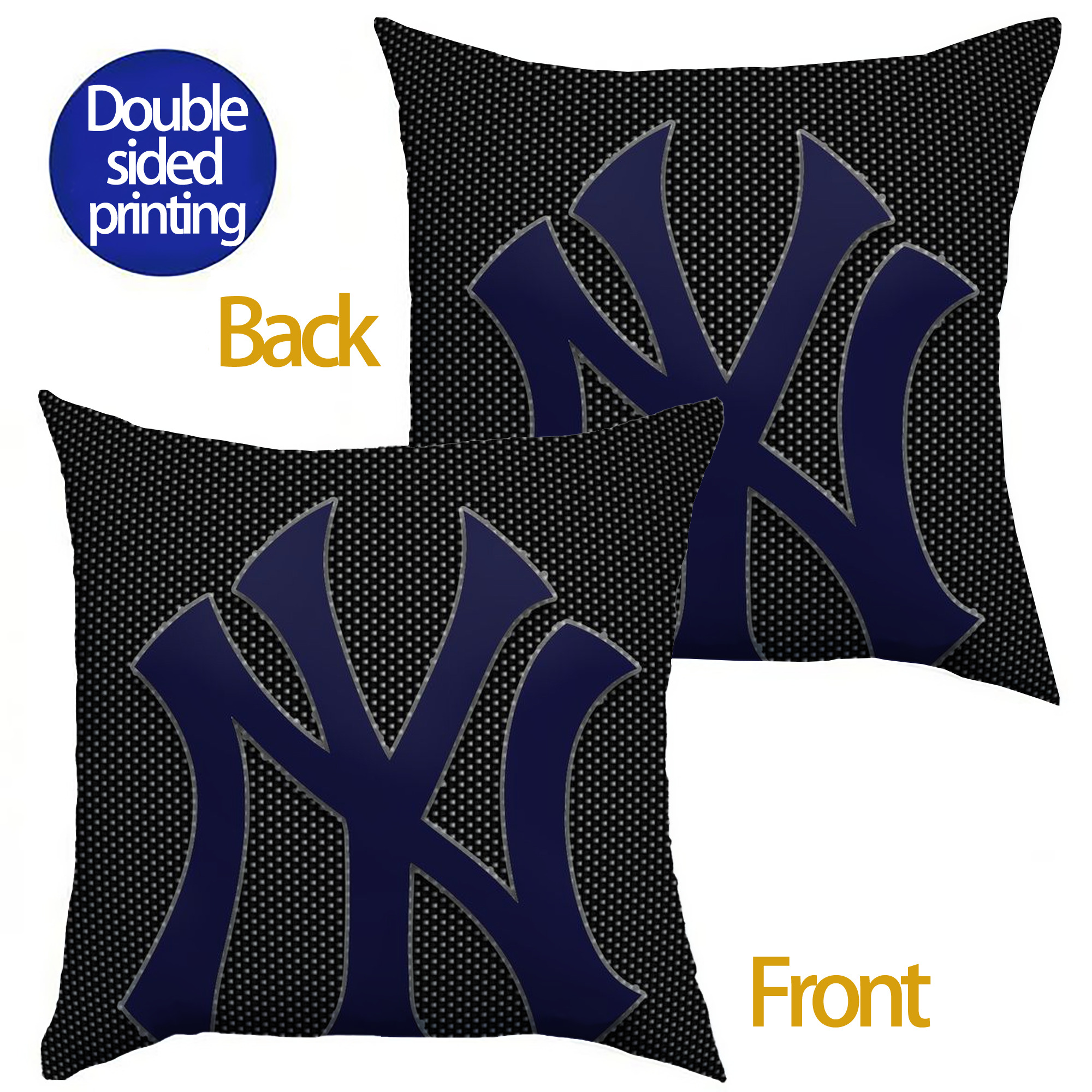 New York Yankees 166 Soft Polyester Pillow Cover With Insert – Double-Sided Design, Invisible Zipper, Durable & Breathable – Easy Care Cushion Set