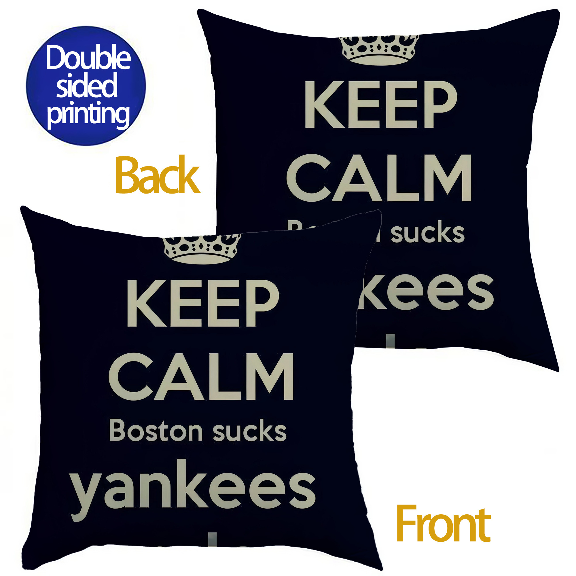New York Yankees 226 Soft Polyester Pillow Cover With Insert – Double-Sided Design, Invisible Zipper, Durable & Breathable – Easy Care Cushion Set