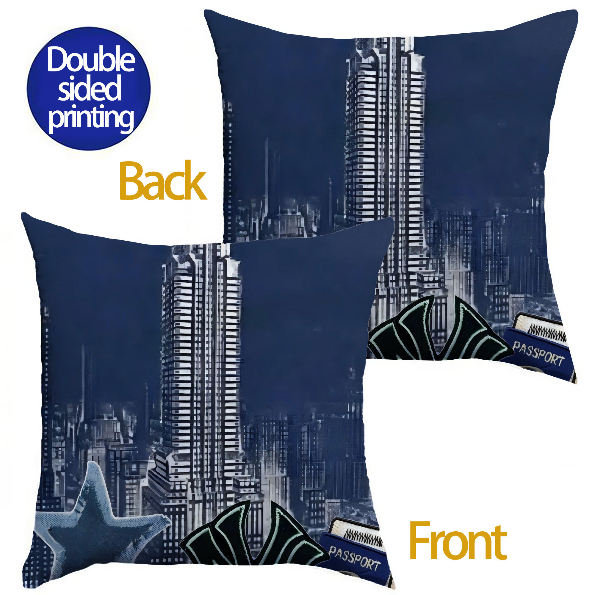 New York Yankees 331 Soft Polyester Pillow Cover With Insert – Double-Sided Design, Invisible Zipper, Durable & Breathable – Easy Care Cushion Set