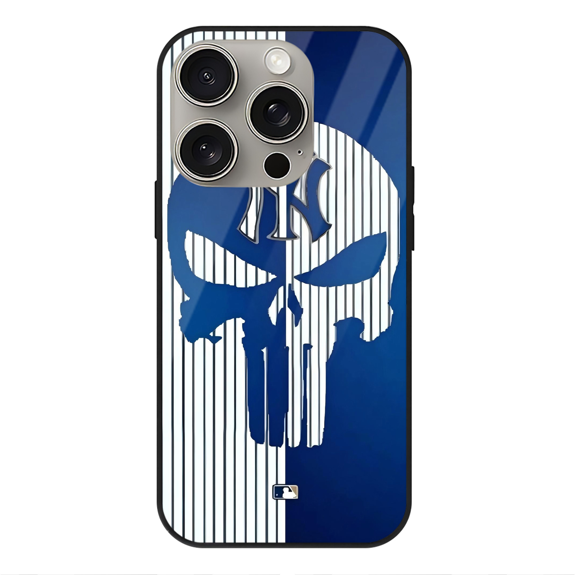 New York Yankees 154 IPhone 15 Pro Mirror Phone Case – UV Printed Glass + TPU – Scratch-Resistant, Wireless Charging Compatible, Precise Fit & Stylish Design