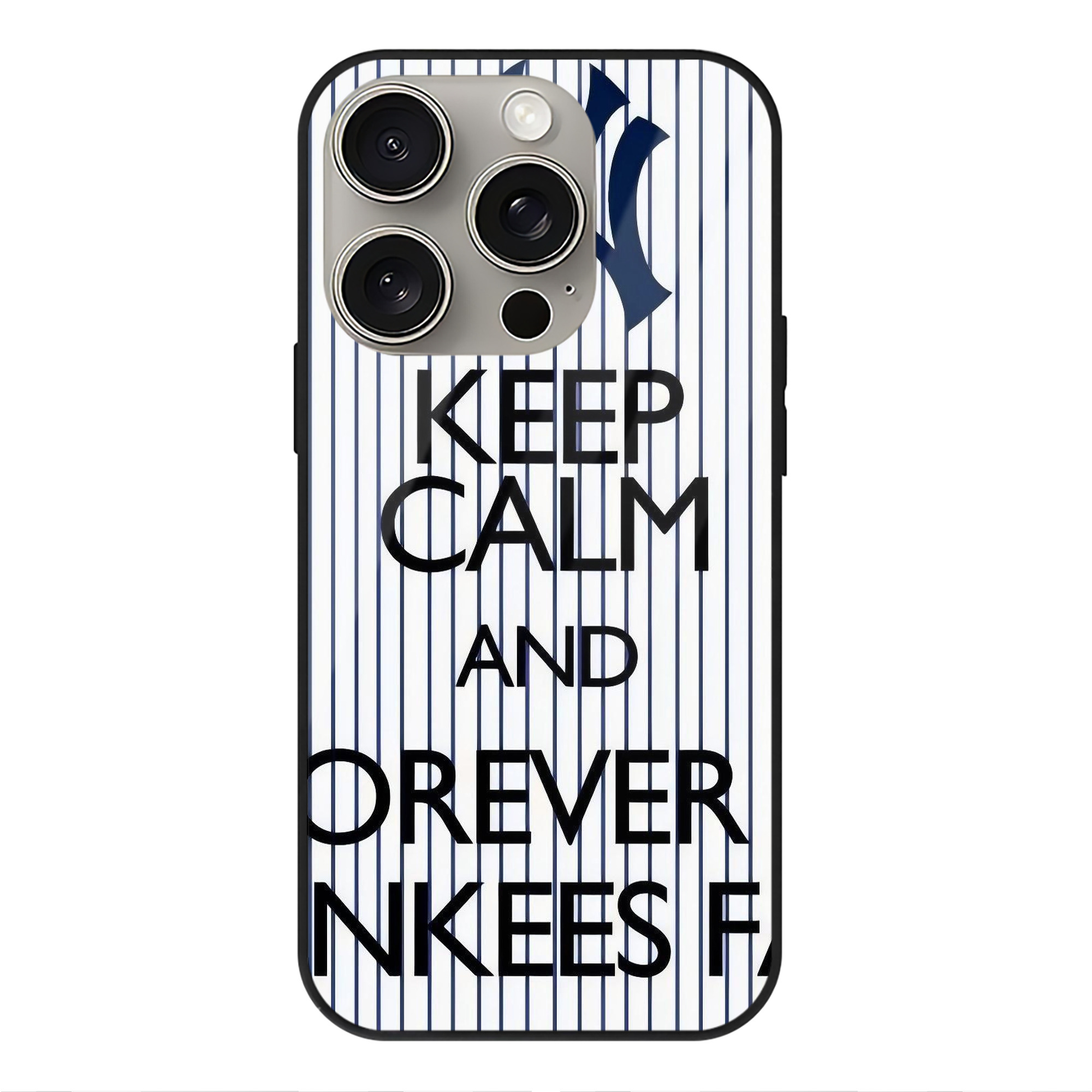 New York Yankees 158 IPhone 15 Pro Mirror Phone Case – UV Printed Glass + TPU – Scratch-Resistant, Wireless Charging Compatible, Precise Fit & Stylish Design