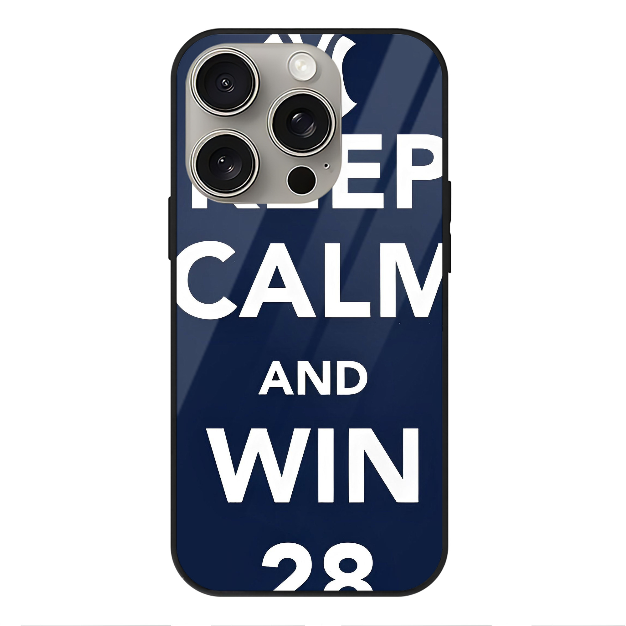 New York Yankees 169 IPhone 15 Pro Mirror Phone Case – UV Printed Glass + TPU – Scratch-Resistant, Wireless Charging Compatible, Precise Fit & Stylish Design