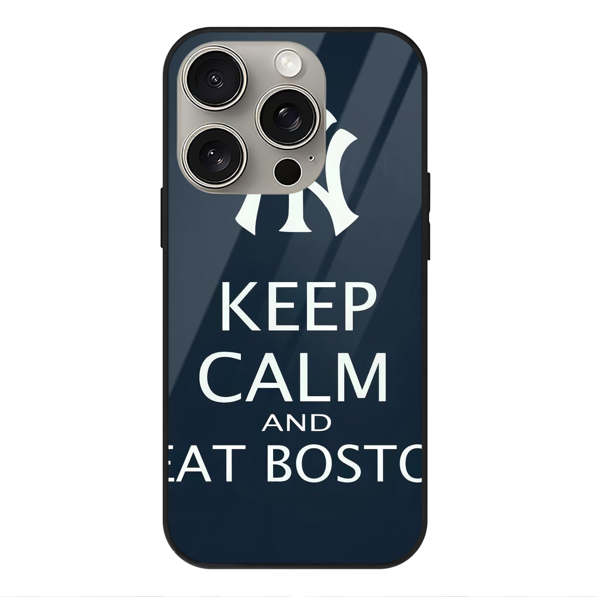 New York Yankees 136 IPhone 15 Pro Mirror Phone Case – UV Printed Glass + TPU – Scratch-Resistant, Wireless Charging Compatible, Precise Fit & Stylish Design