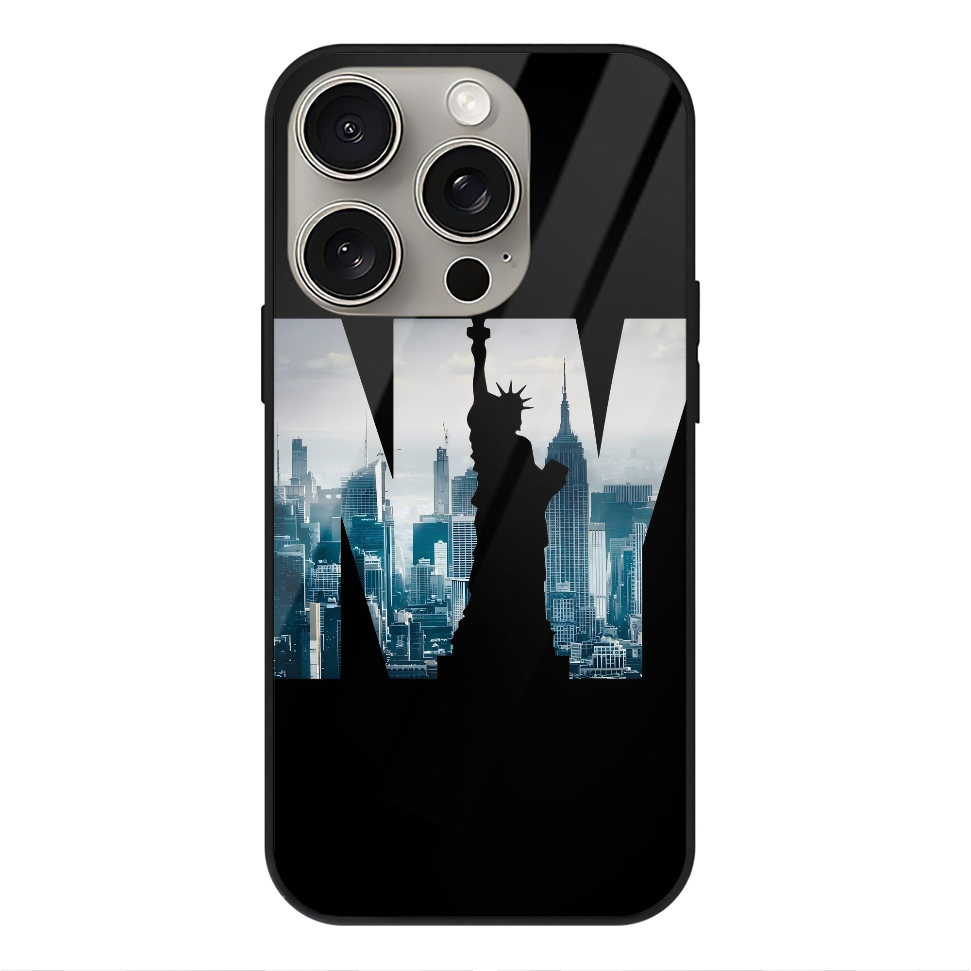 New York Yankees 142 IPhone 15 Pro Mirror Phone Case – UV Printed Glass + TPU – Scratch-Resistant, Wireless Charging Compatible, Precise Fit & Stylish Design