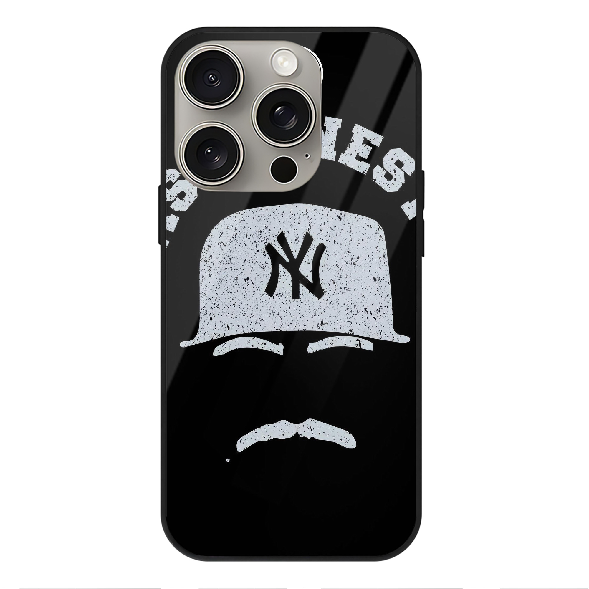 New York Yankees 152 IPhone 15 Pro Mirror Phone Case – UV Printed Glass + TPU – Scratch-Resistant, Wireless Charging Compatible, Precise Fit & Stylish Design