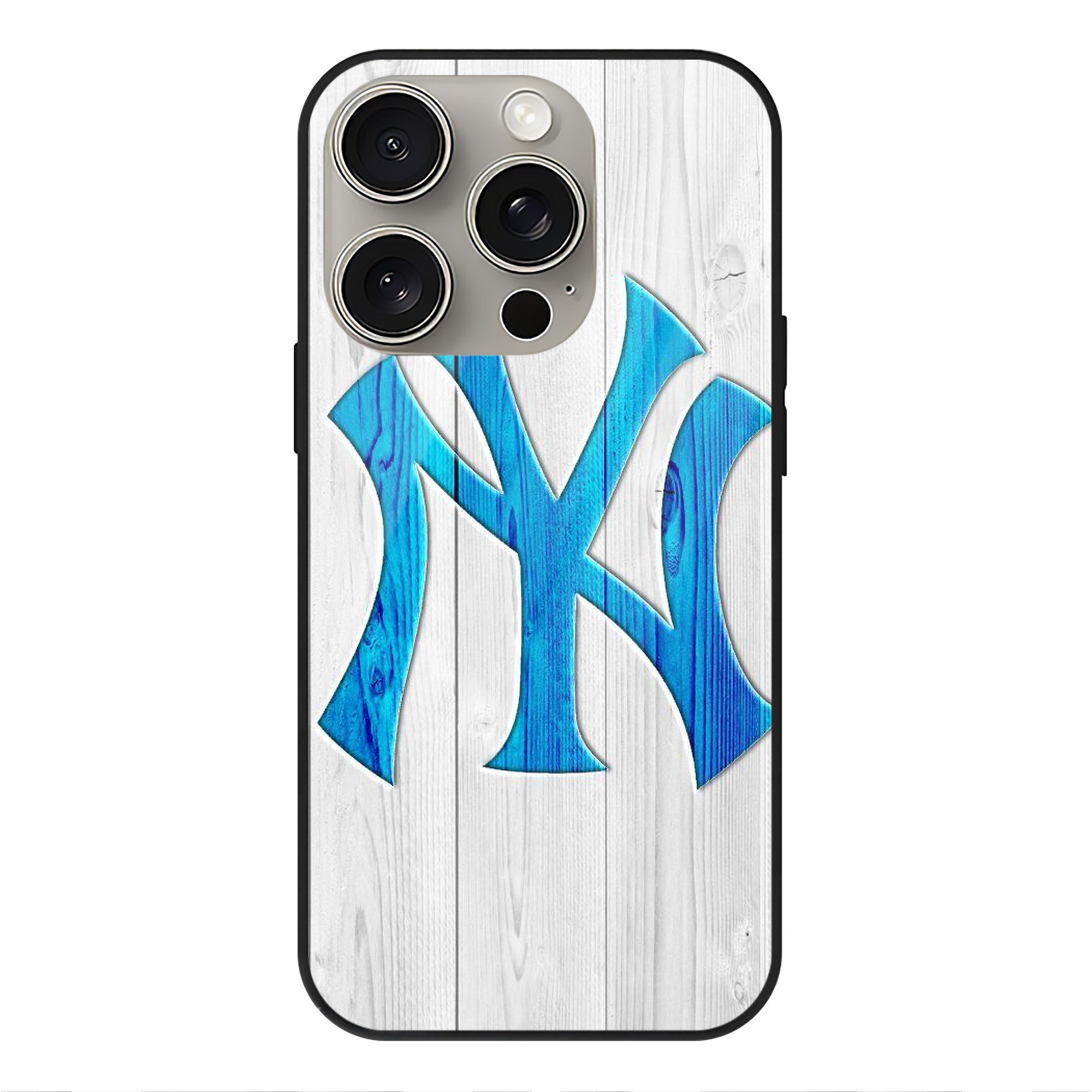 New York Yankees 156 IPhone 15 Pro Mirror Phone Case – UV Printed Glass + TPU – Scratch-Resistant, Wireless Charging Compatible, Precise Fit & Stylish Design