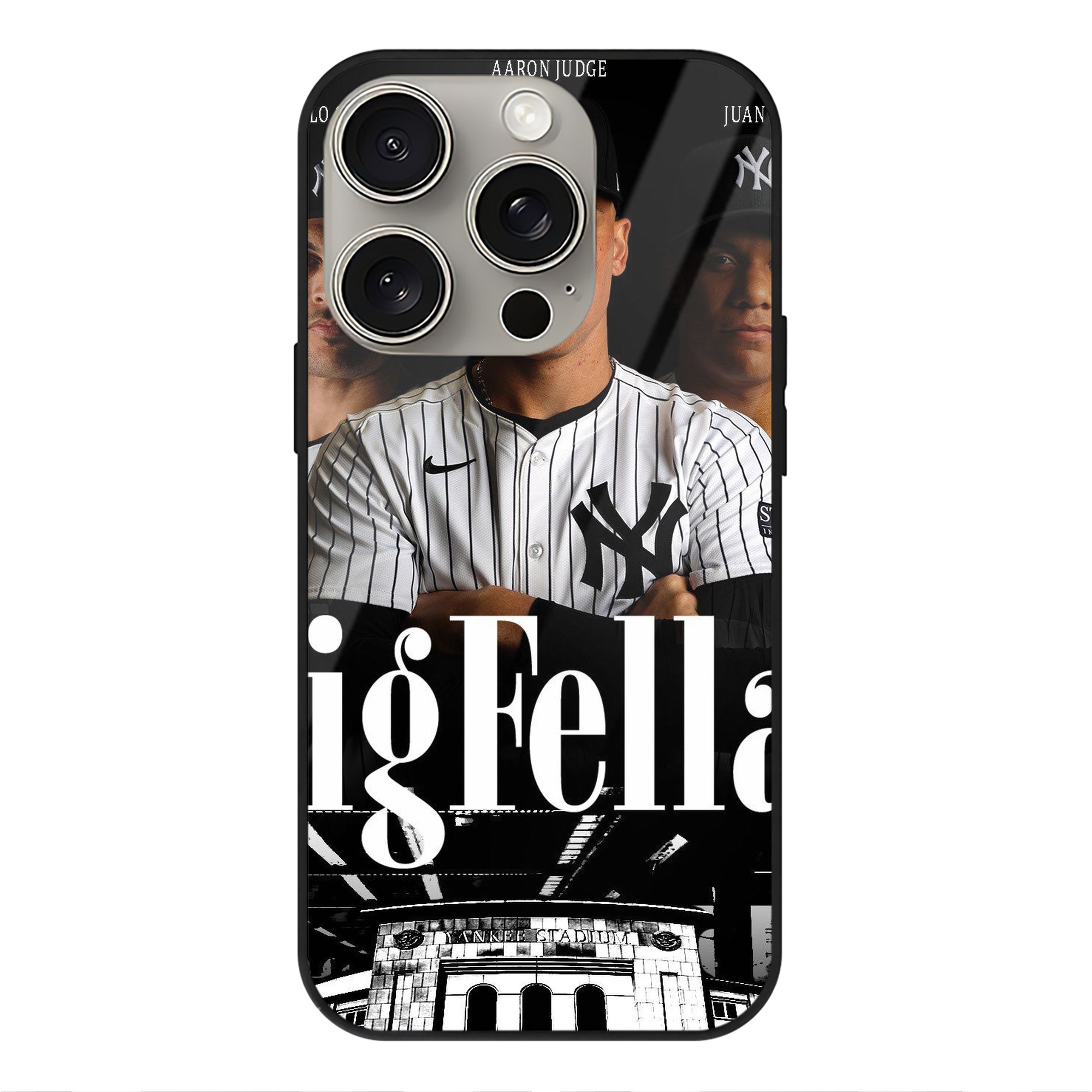 New York Yankees 341 IPhone 15 Pro Mirror Phone Case – UV Printed Glass + TPU – Scratch-Resistant, Wireless Charging Compatible, Precise Fit & Stylish Design