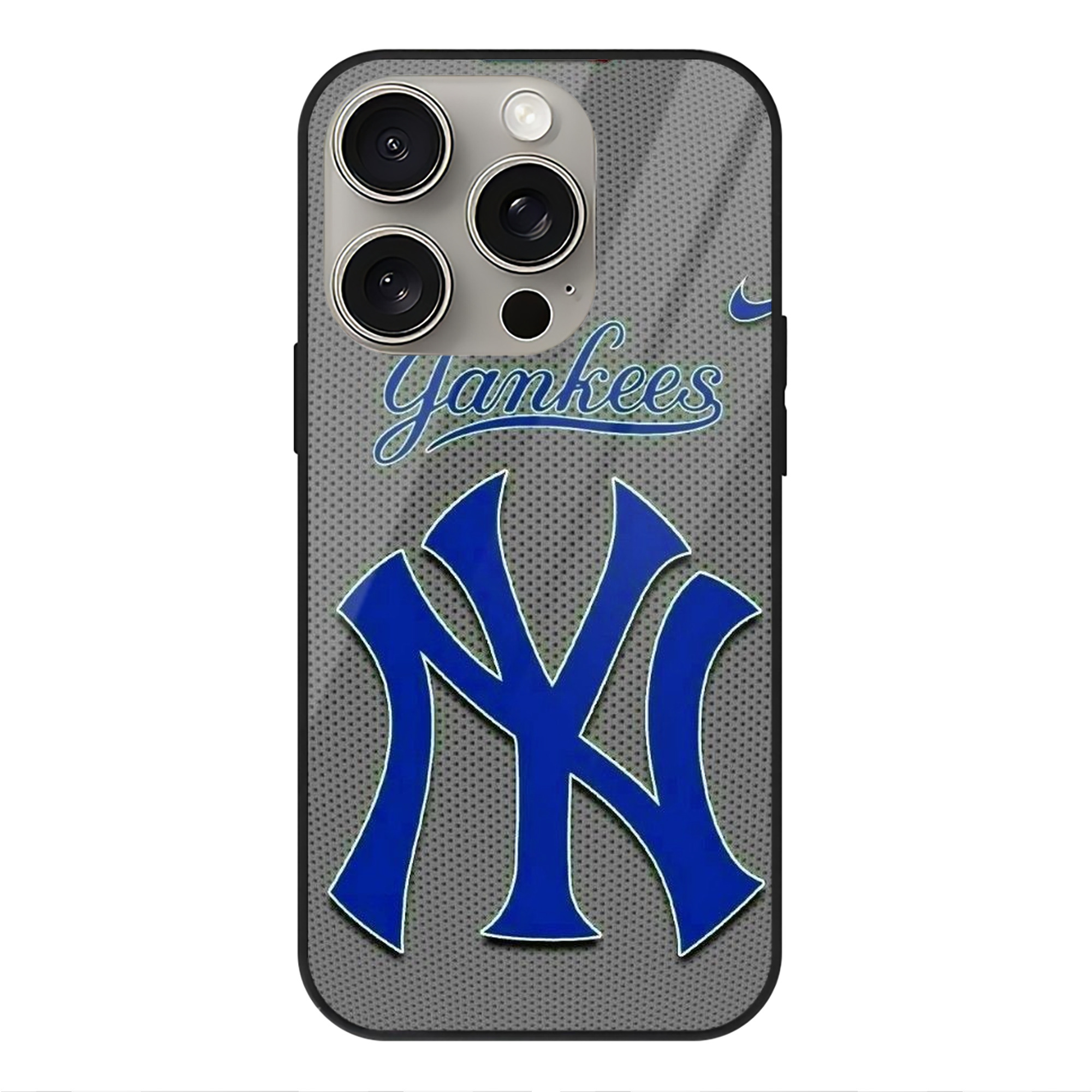 New York Yankees 180 IPhone 15 Pro Mirror Phone Case – UV Printed Glass + TPU – Scratch-Resistant, Wireless Charging Compatible, Precise Fit & Stylish Design