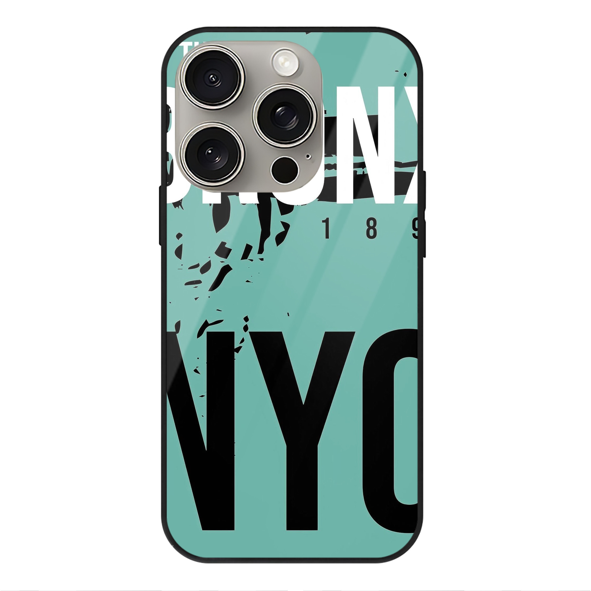 New York Yankees 186 IPhone 15 Pro Mirror Phone Case – UV Printed Glass + TPU – Scratch-Resistant, Wireless Charging Compatible, Precise Fit & Stylish Design