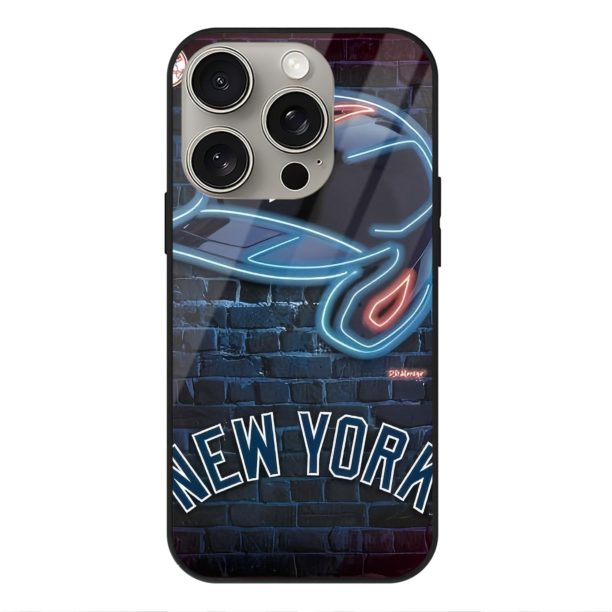New York Yankees 230 IPhone 15 Pro Mirror Phone Case – UV Printed Glass + TPU – Scratch-Resistant, Wireless Charging Compatible, Precise Fit & Stylish Design