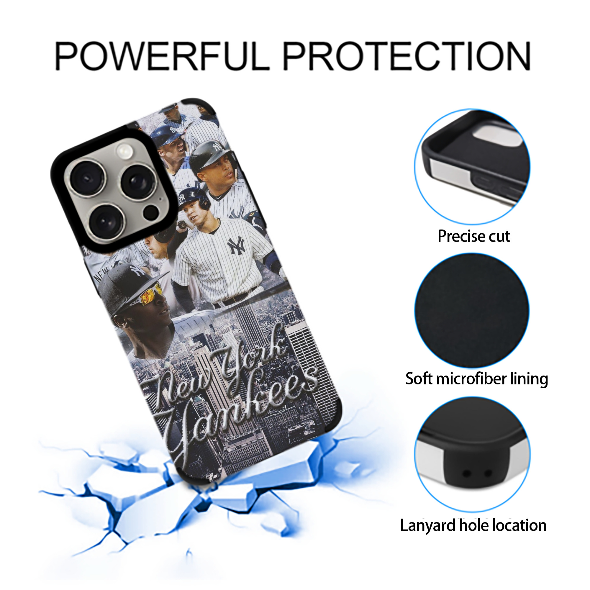 New York Yankees 101 IPhone 15 Pro Max PU Leather Case – Soft Lining, 360° Protection – Precise Fit, 3D Buttons, Easy Charging – Anti-Yellowing, Easy To Clean