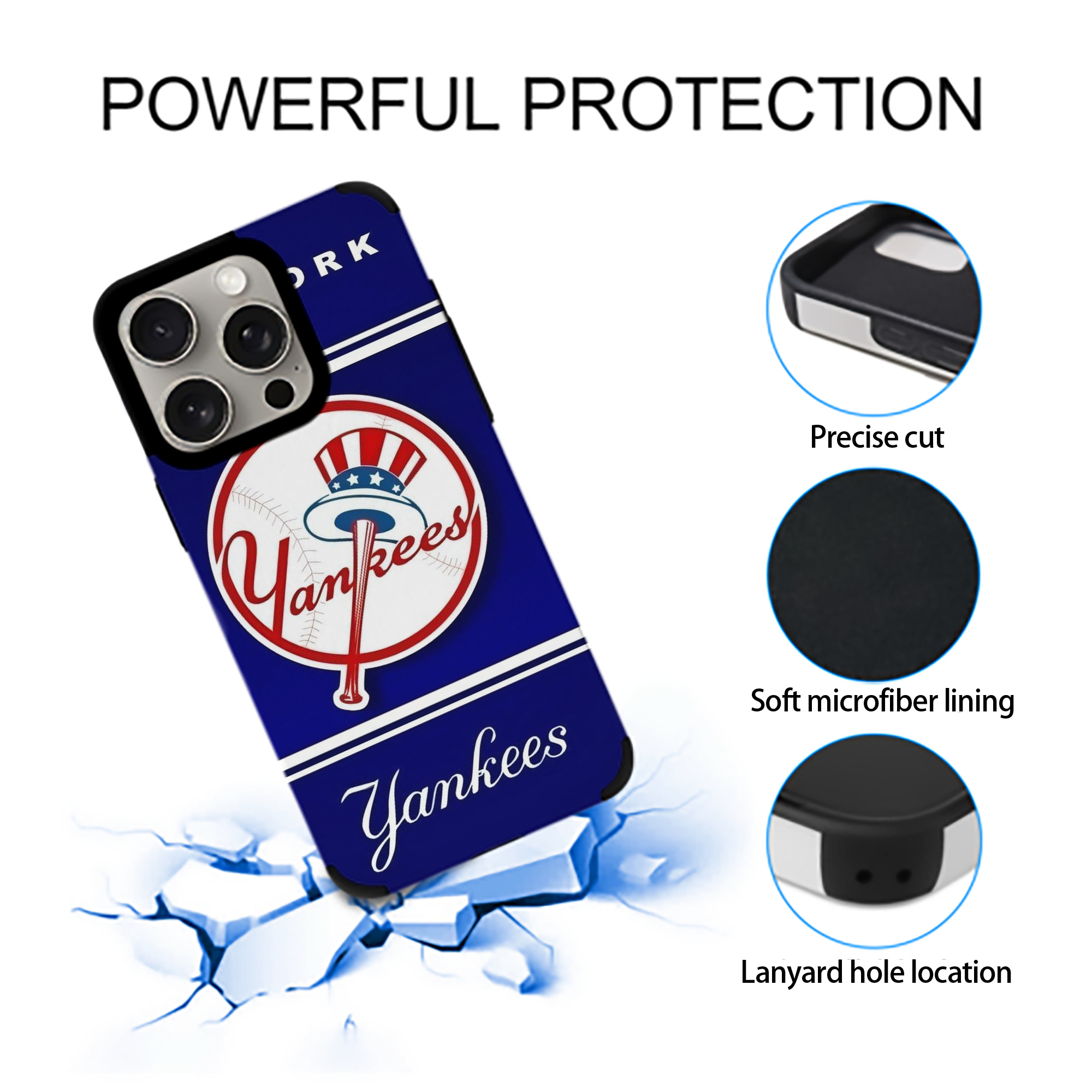 New York Yankees 139 IPhone 15 Pro Max PU Leather Case – Soft Lining, 360° Protection – Precise Fit, 3D Buttons, Easy Charging – Anti-Yellowing, Easy To Clean