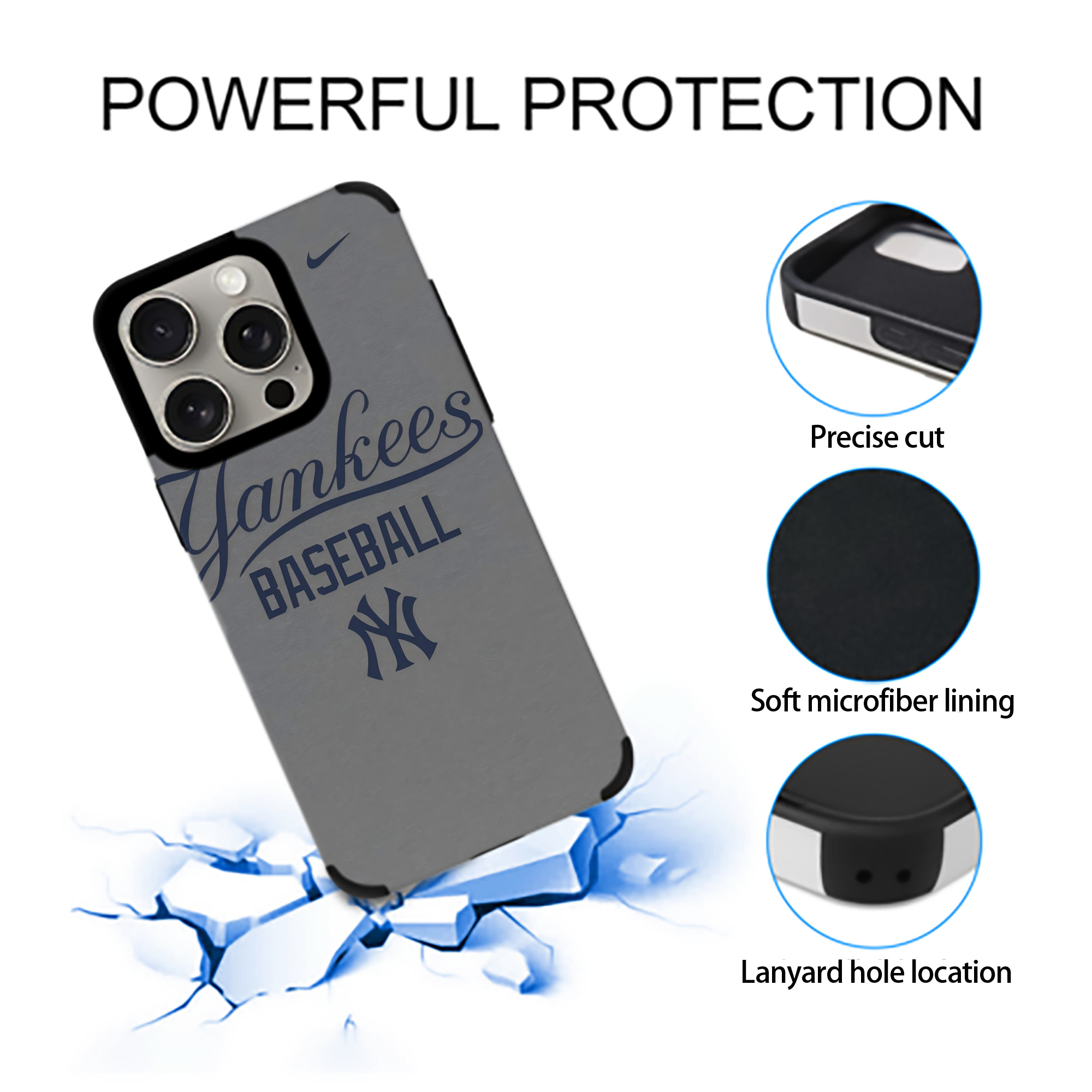 New York Yankees 147 IPhone 15 Pro Max PU Leather Case – Soft Lining, 360° Protection – Precise Fit, 3D Buttons, Easy Charging – Anti-Yellowing, Easy To Clean