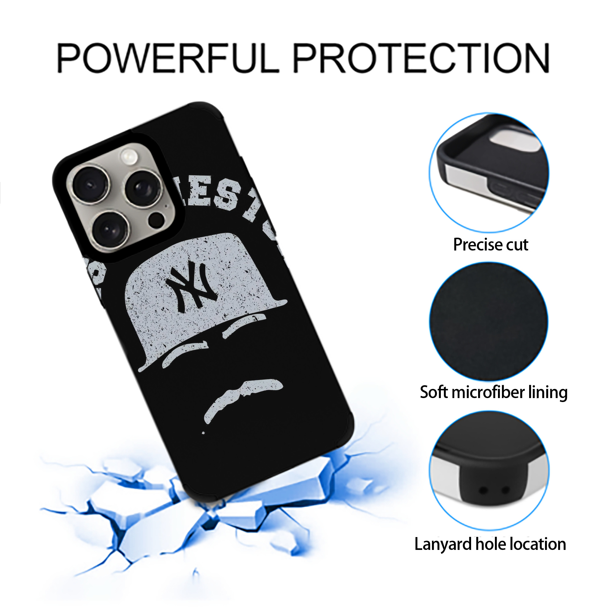 New York Yankees 152 IPhone 15 Pro Max PU Leather Case – Soft Lining, 360° Protection – Precise Fit, 3D Buttons, Easy Charging – Anti-Yellowing, Easy To Clean