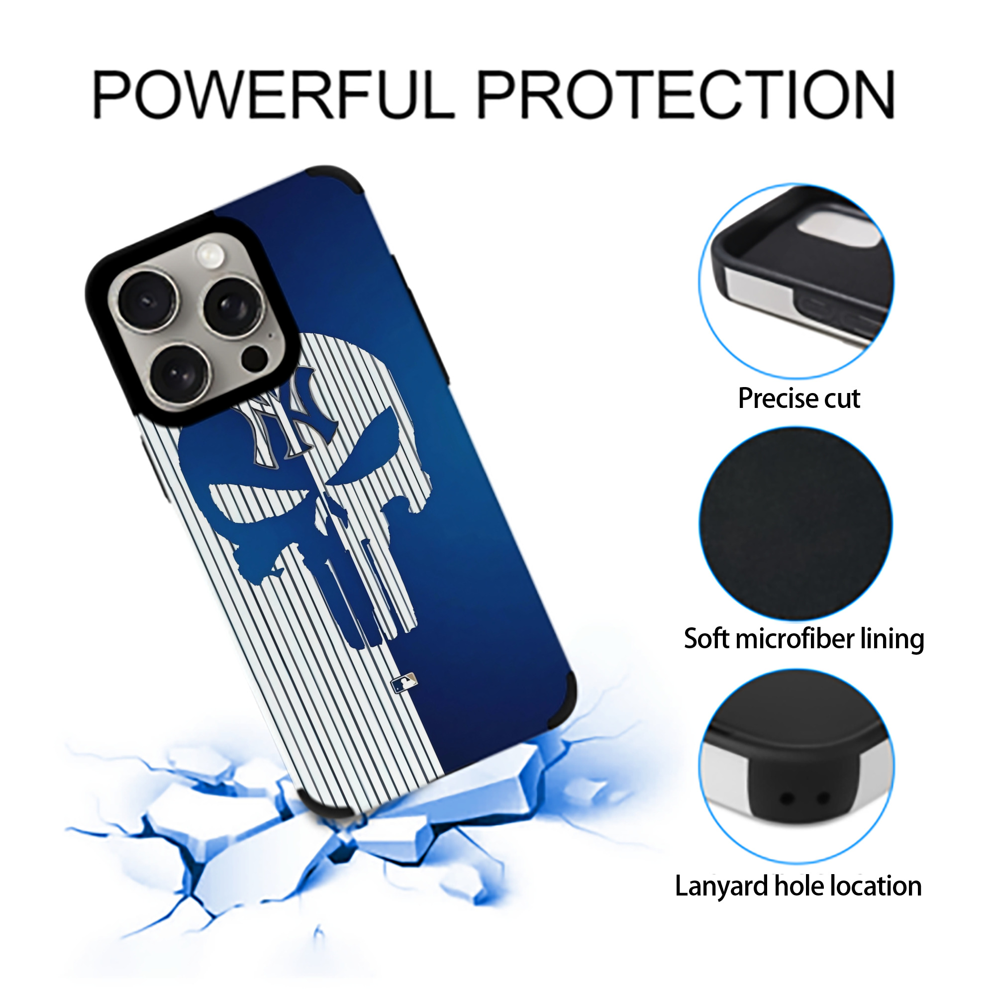 New York Yankees 154 IPhone 15 Pro Max PU Leather Case – Soft Lining, 360° Protection – Precise Fit, 3D Buttons, Easy Charging – Anti-Yellowing, Easy To Clean