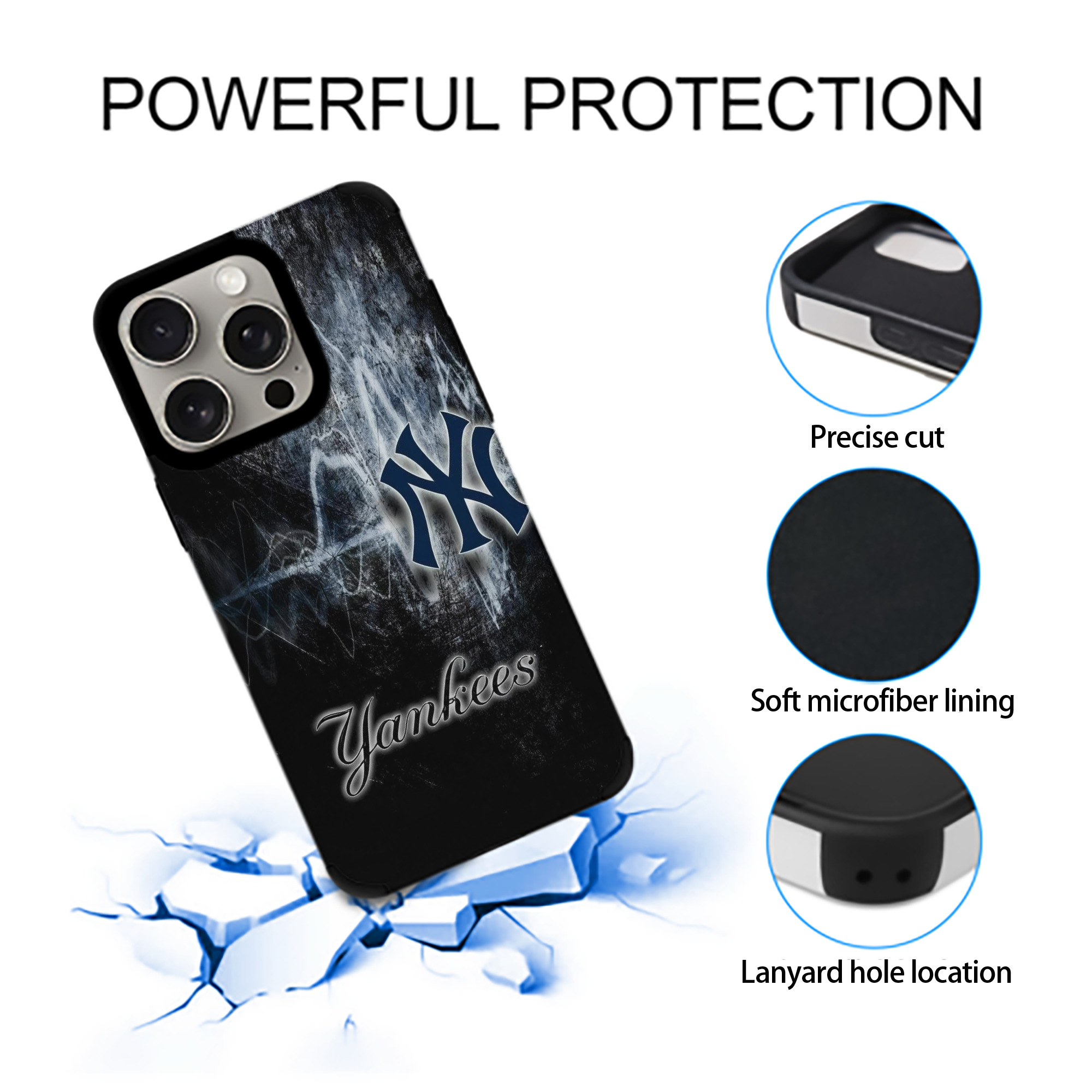 New York Yankees 146 IPhone 15 Pro Max PU Leather Case – Soft Lining, 360° Protection – Precise Fit, 3D Buttons, Easy Charging – Anti-Yellowing, Easy To Clean