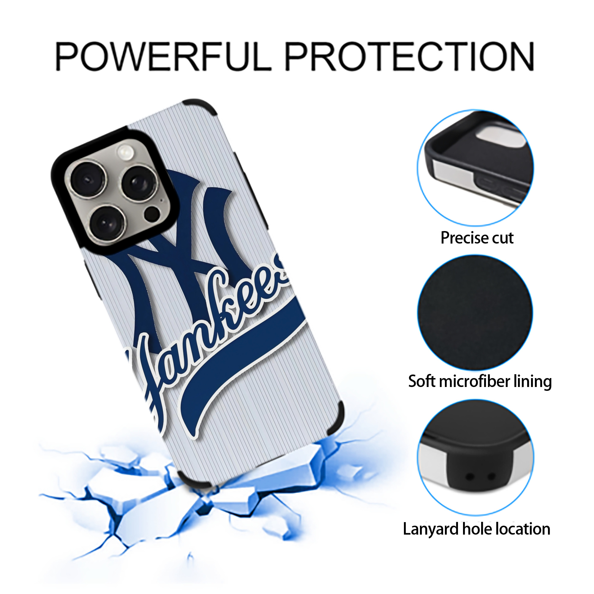 New York Yankees 151 IPhone 15 Pro Max PU Leather Case – Soft Lining, 360° Protection – Precise Fit, 3D Buttons, Easy Charging – Anti-Yellowing, Easy To Clean