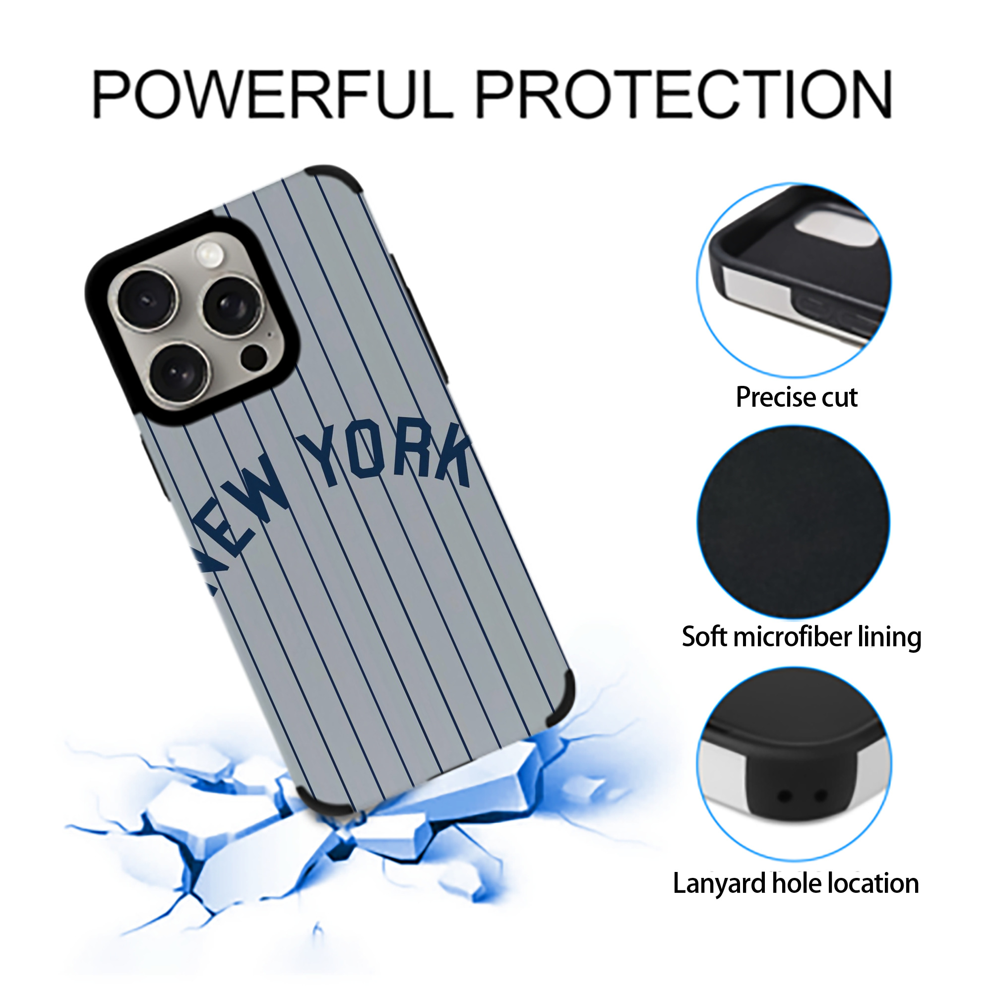 New York Yankees 159 IPhone 15 Pro Max PU Leather Case – Soft Lining, 360° Protection – Precise Fit, 3D Buttons, Easy Charging – Anti-Yellowing, Easy To Clean