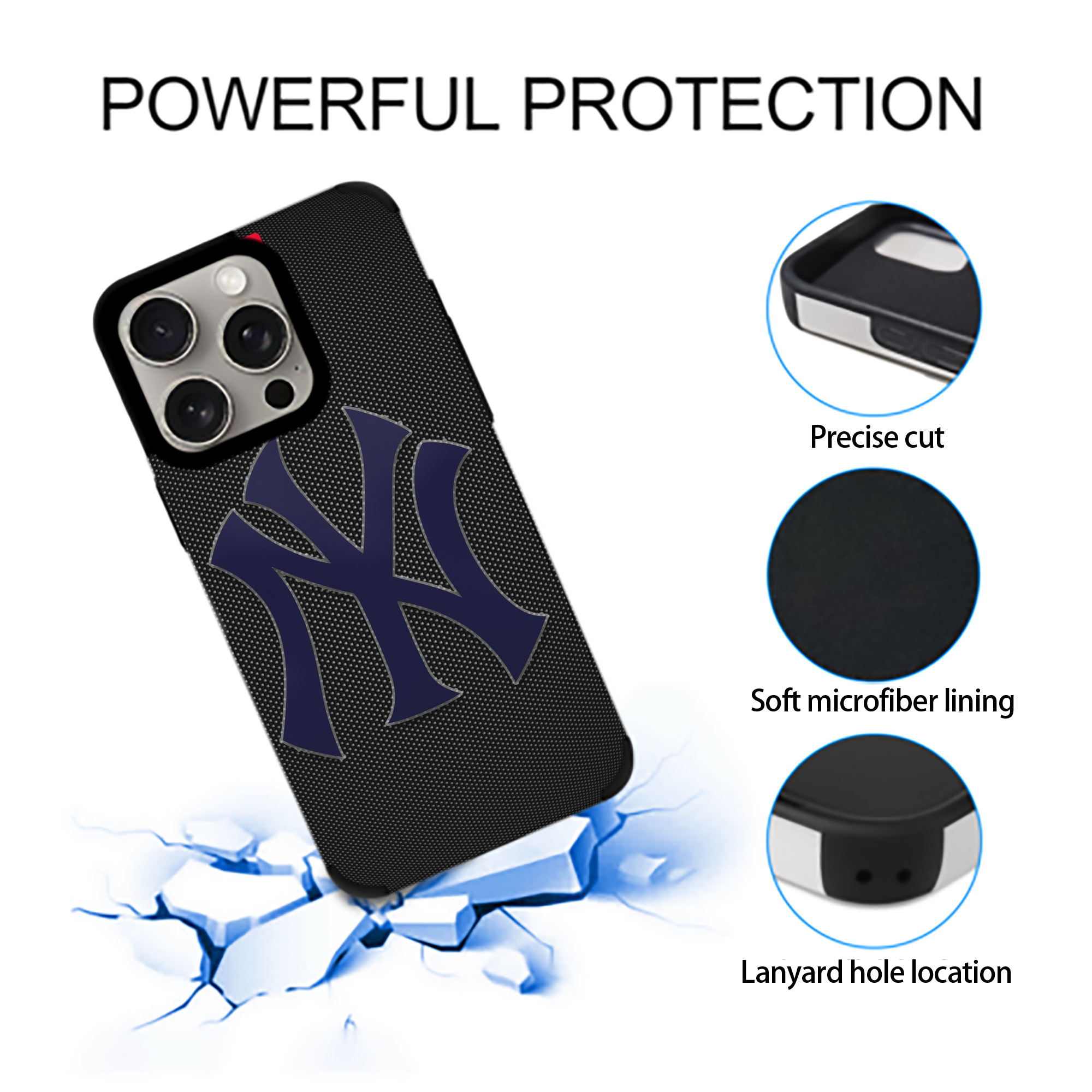 New York Yankees 166 IPhone 15 Pro Max PU Leather Case – Soft Lining, 360° Protection – Precise Fit, 3D Buttons, Easy Charging – Anti-Yellowing, Easy To Clean