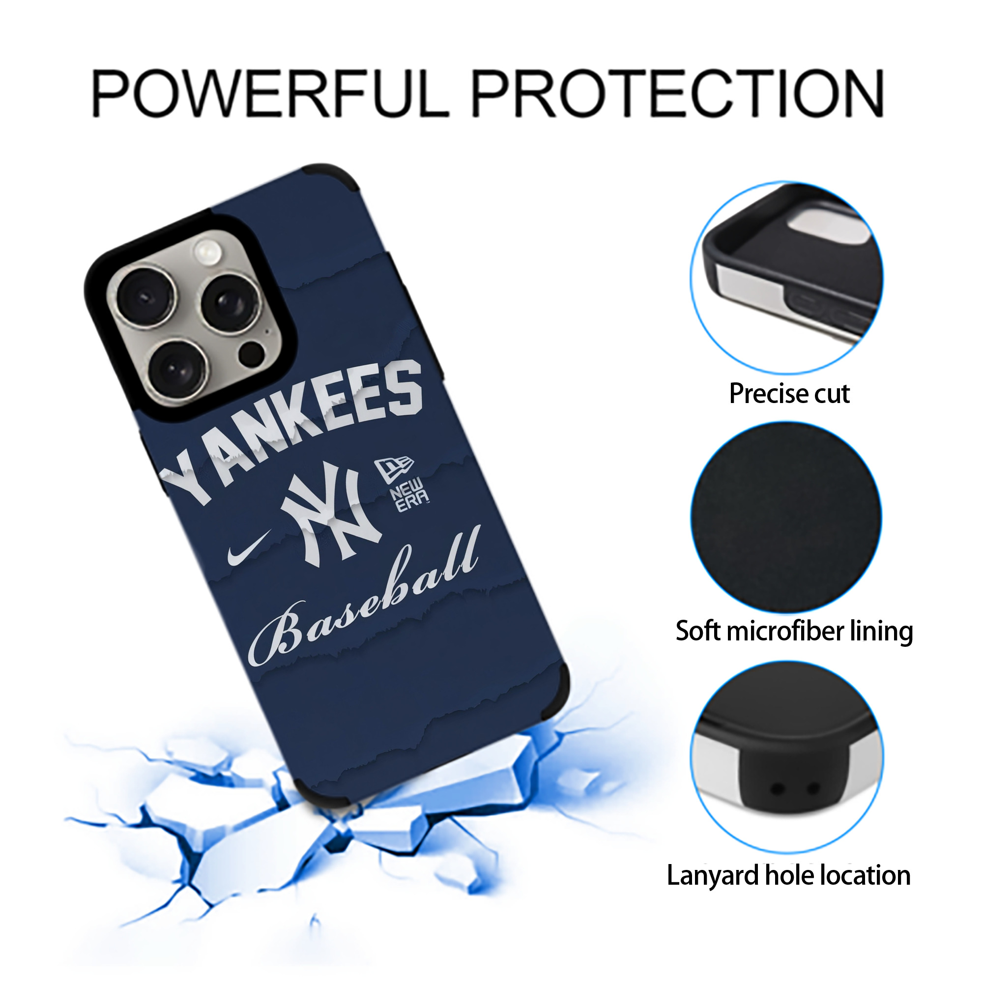 New York Yankees 167 IPhone 15 Pro Max PU Leather Case – Soft Lining, 360° Protection – Precise Fit, 3D Buttons, Easy Charging – Anti-Yellowing, Easy To Clean