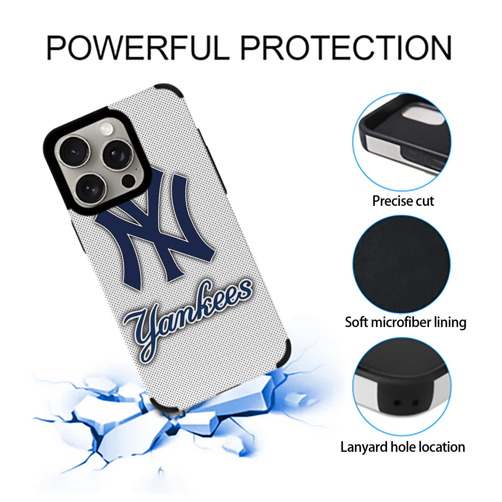 New York Yankees 192 IPhone 15 Pro Max PU Leather Case – Soft Lining, 360° Protection – Precise Fit, 3D Buttons, Easy Charging – Anti-Yellowing, Easy To Clean
